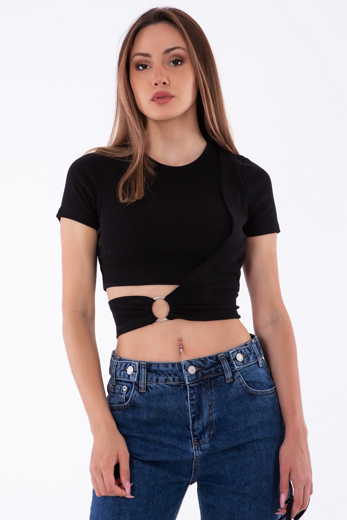 Toka Detaylı Crop Bluz - 984851