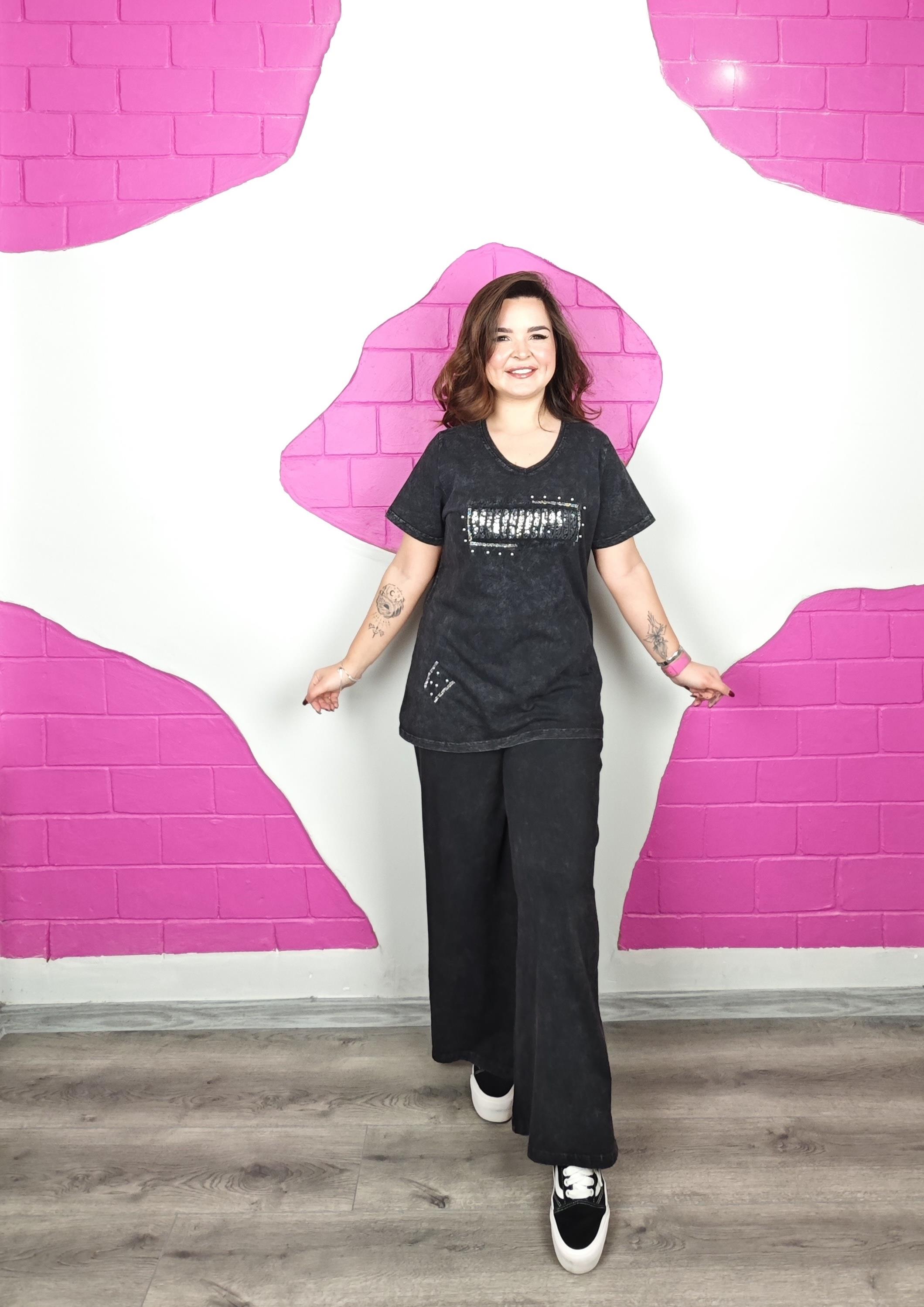 BÜYÜK BEDEN ANTRASİT YIKAMALI PAYETLİ TAKIM