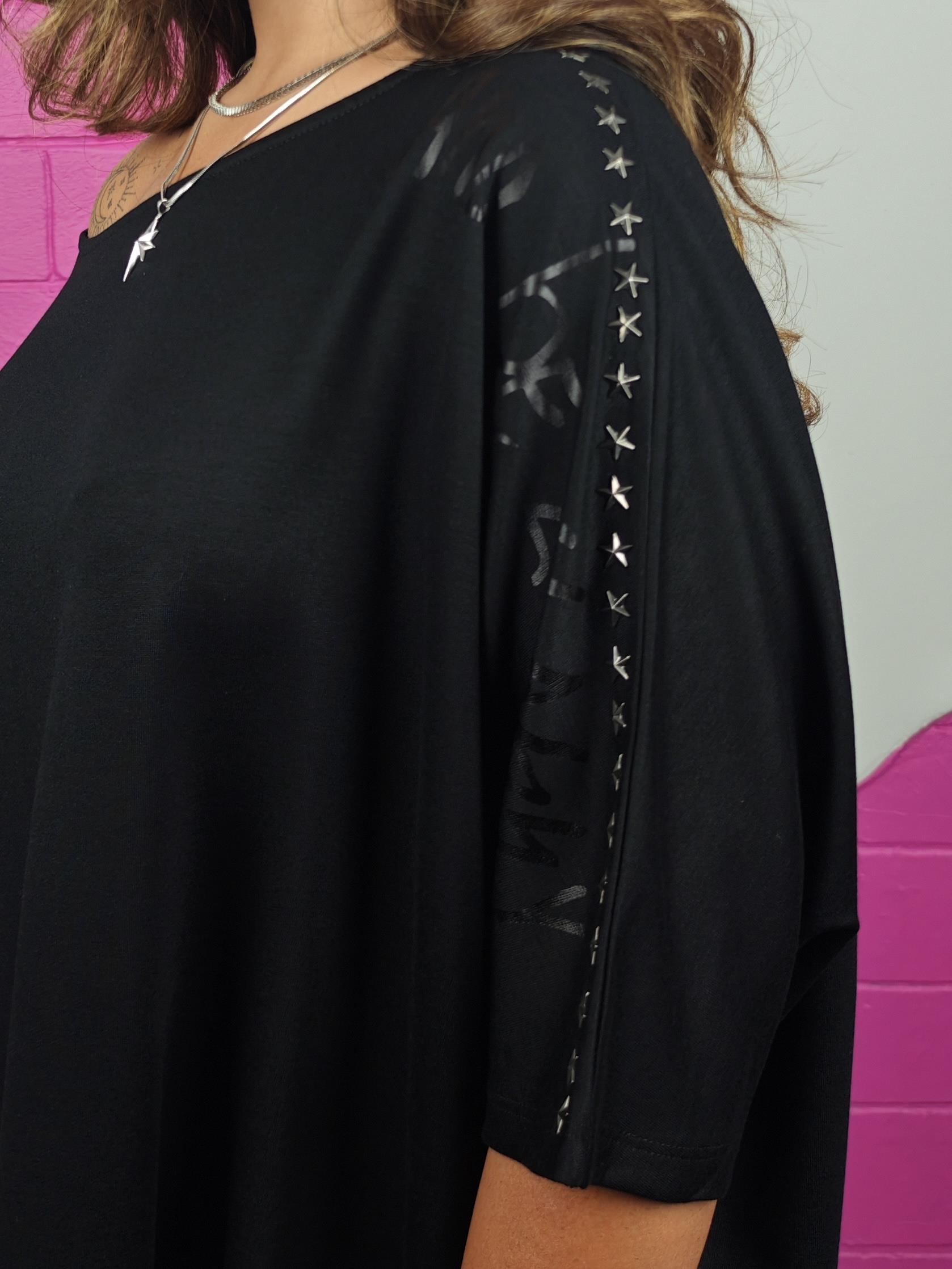 BÜYÜK BEDEN YILDIZ TROKLU BLUZ