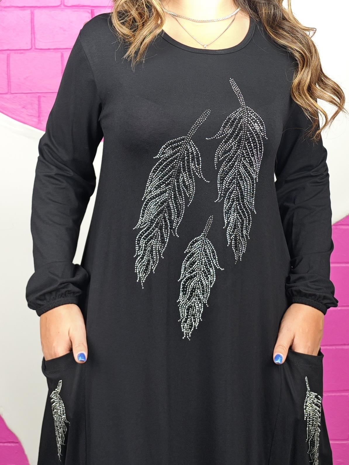 BÜYÜK BEDEN TÜY TAŞLI TORBA ELBİSE