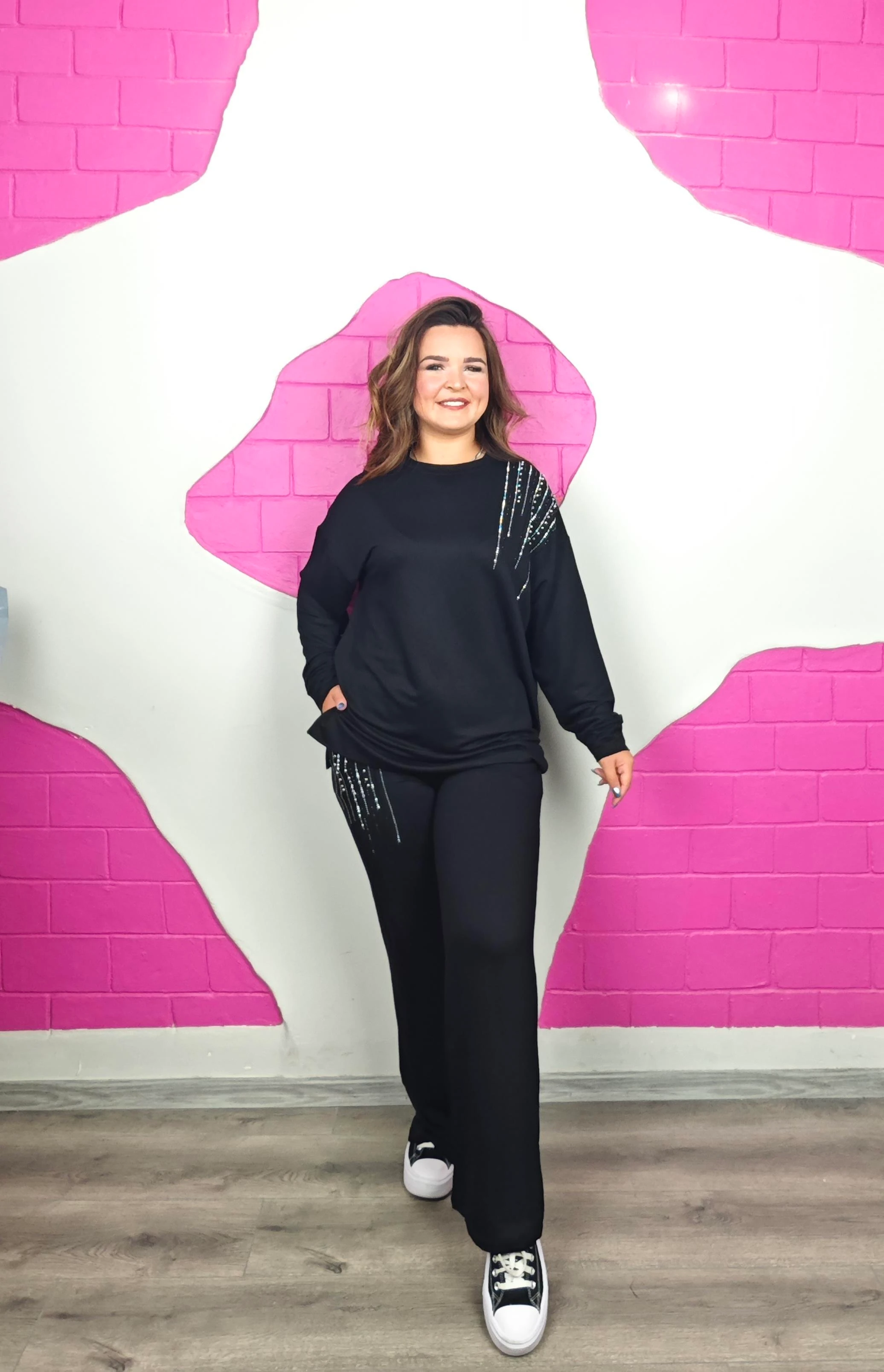 BÜYÜK BEDEN TAŞ DETAYLI TAKIM