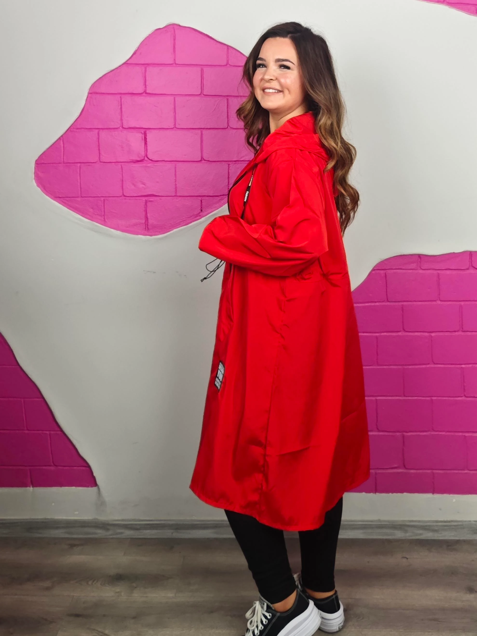 BÜYÜK BEDEN KIRMIZI RÜZGARLIK