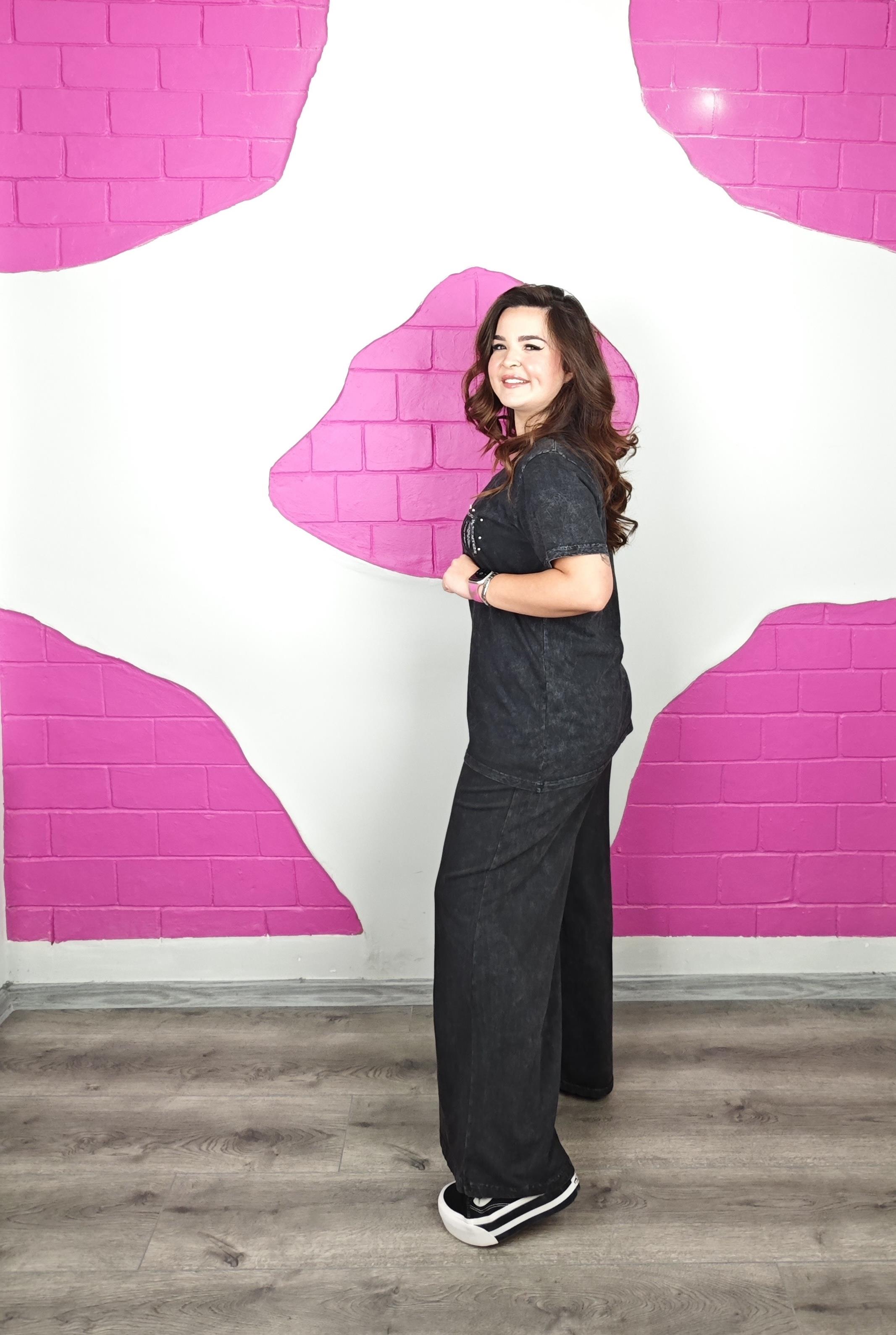 BÜYÜK BEDEN ANTRASİT YIKAMALI PAYETLİ TAKIM