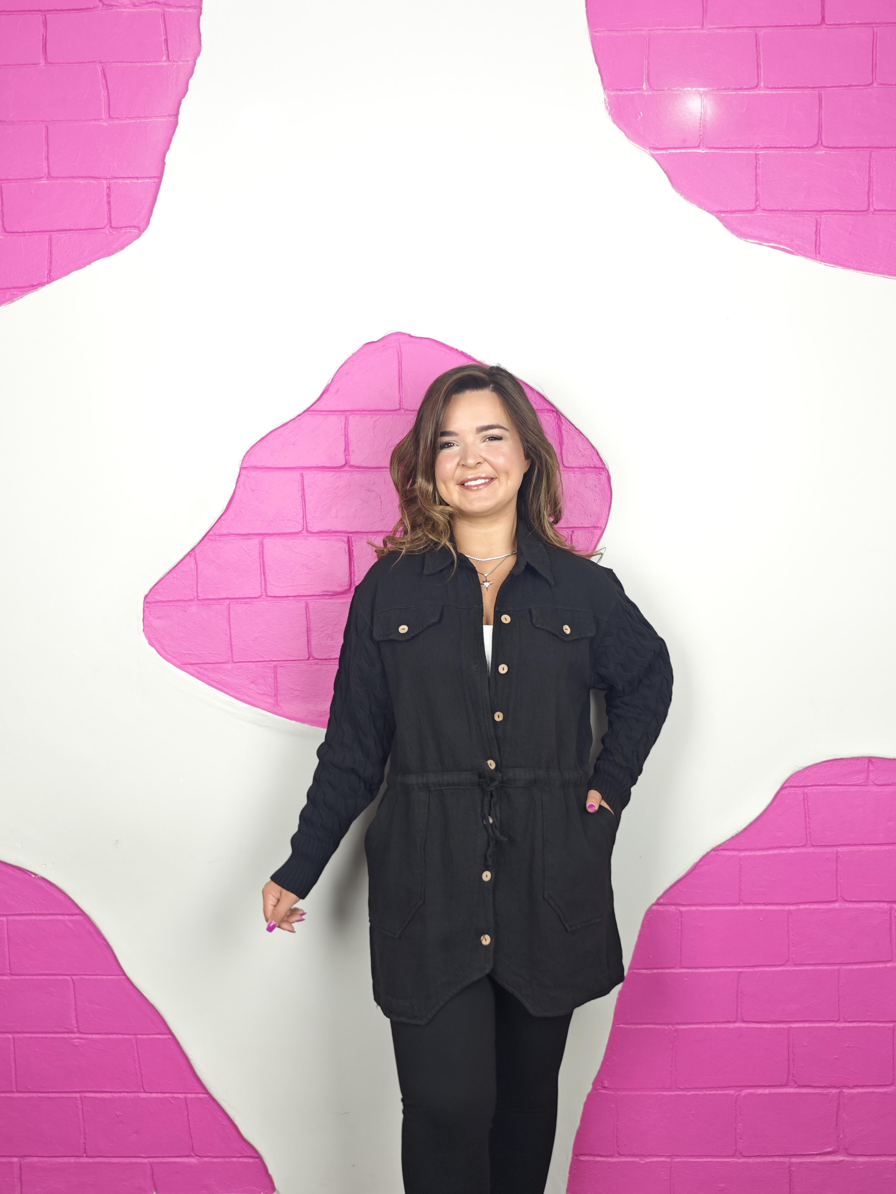 BÜYÜK BEDEN SİYAH GABARDİN CEKET