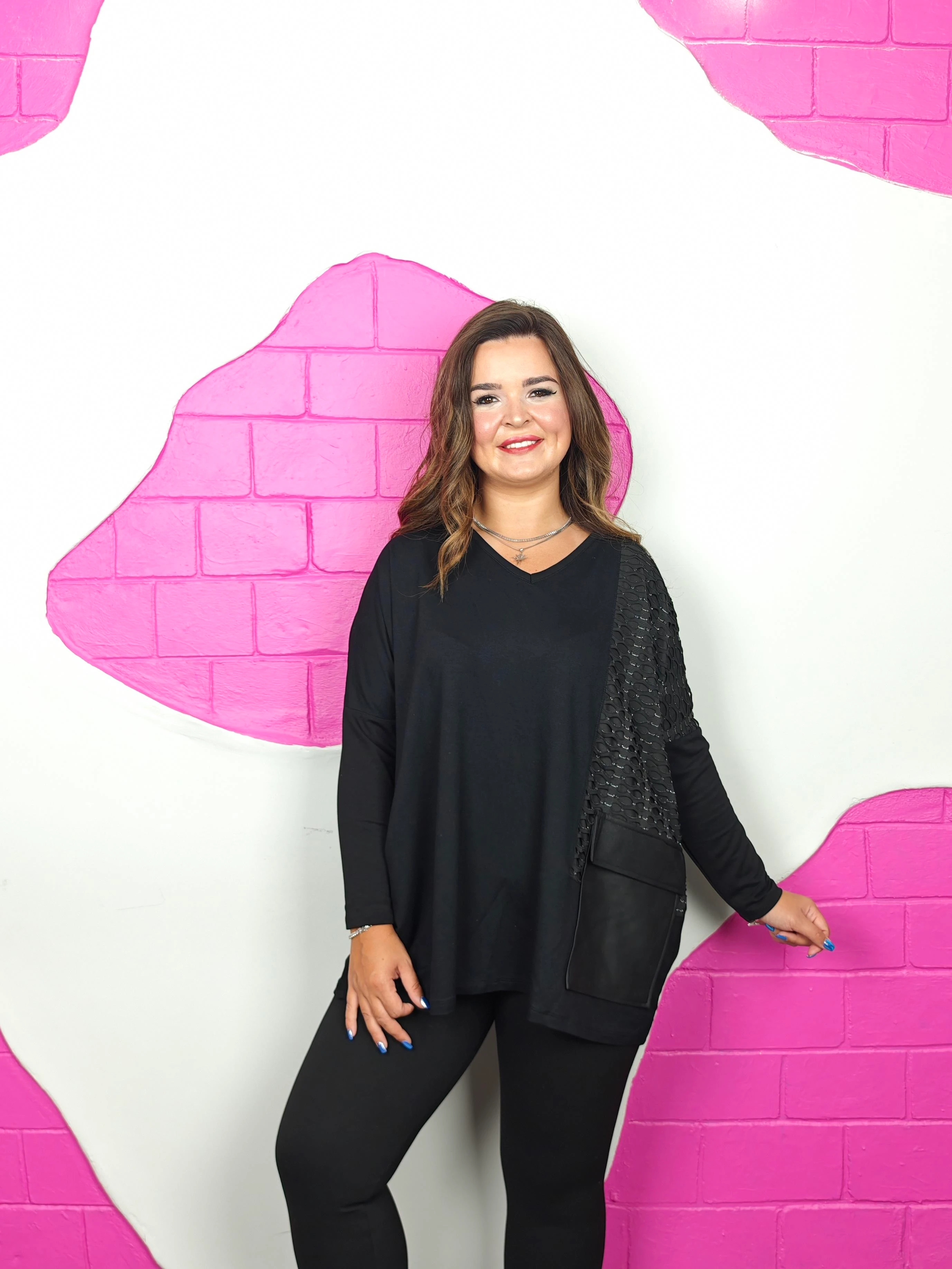 BÜYÜK BEDEN CEBİ FİLE DETAY BLUZ