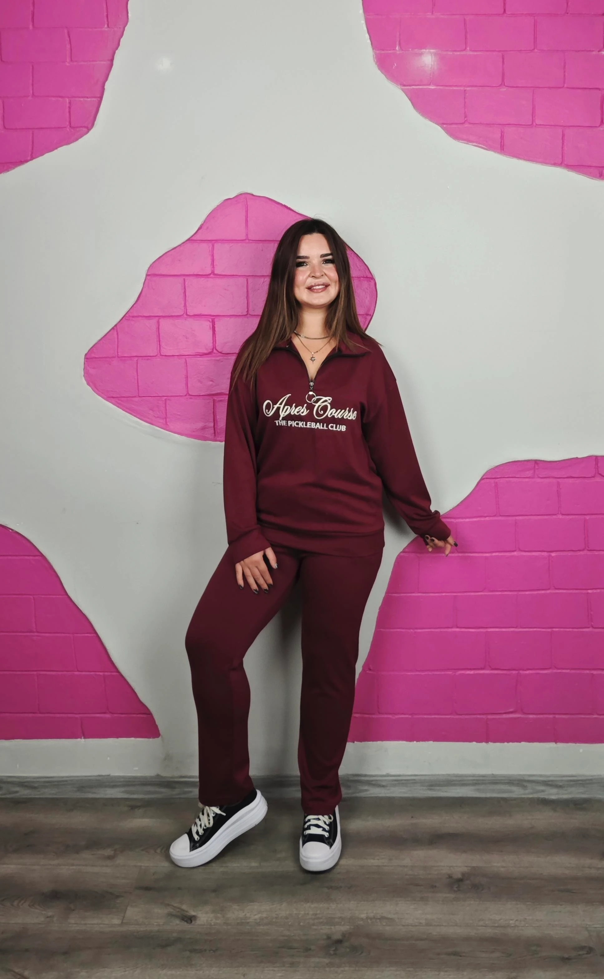 BÜYÜK BEDEN BORDO NAKIŞLI MODAL TAKIM