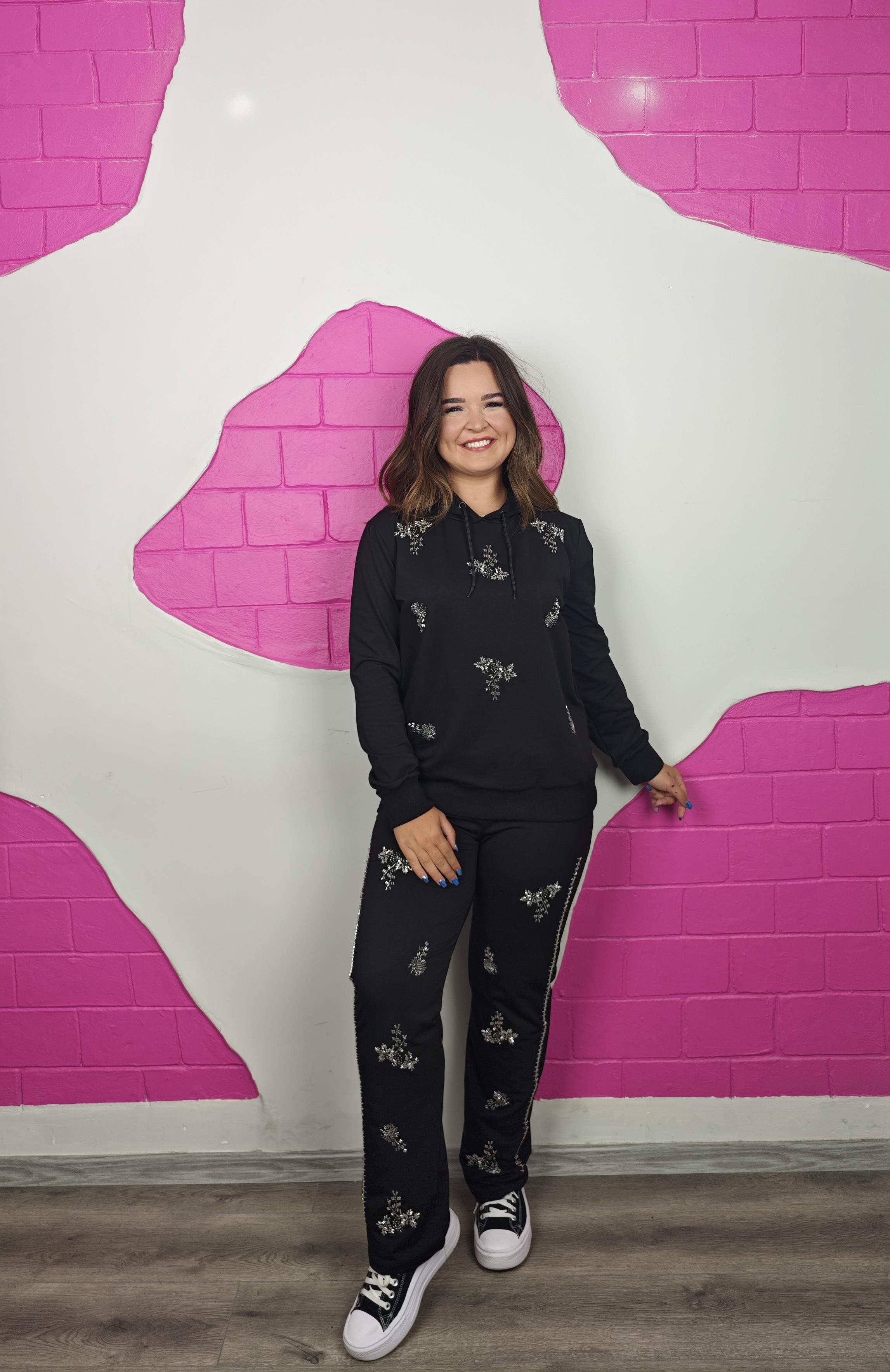 BÜYÜK BEDEN BONCUKLU EŞOFMAN TAKIM