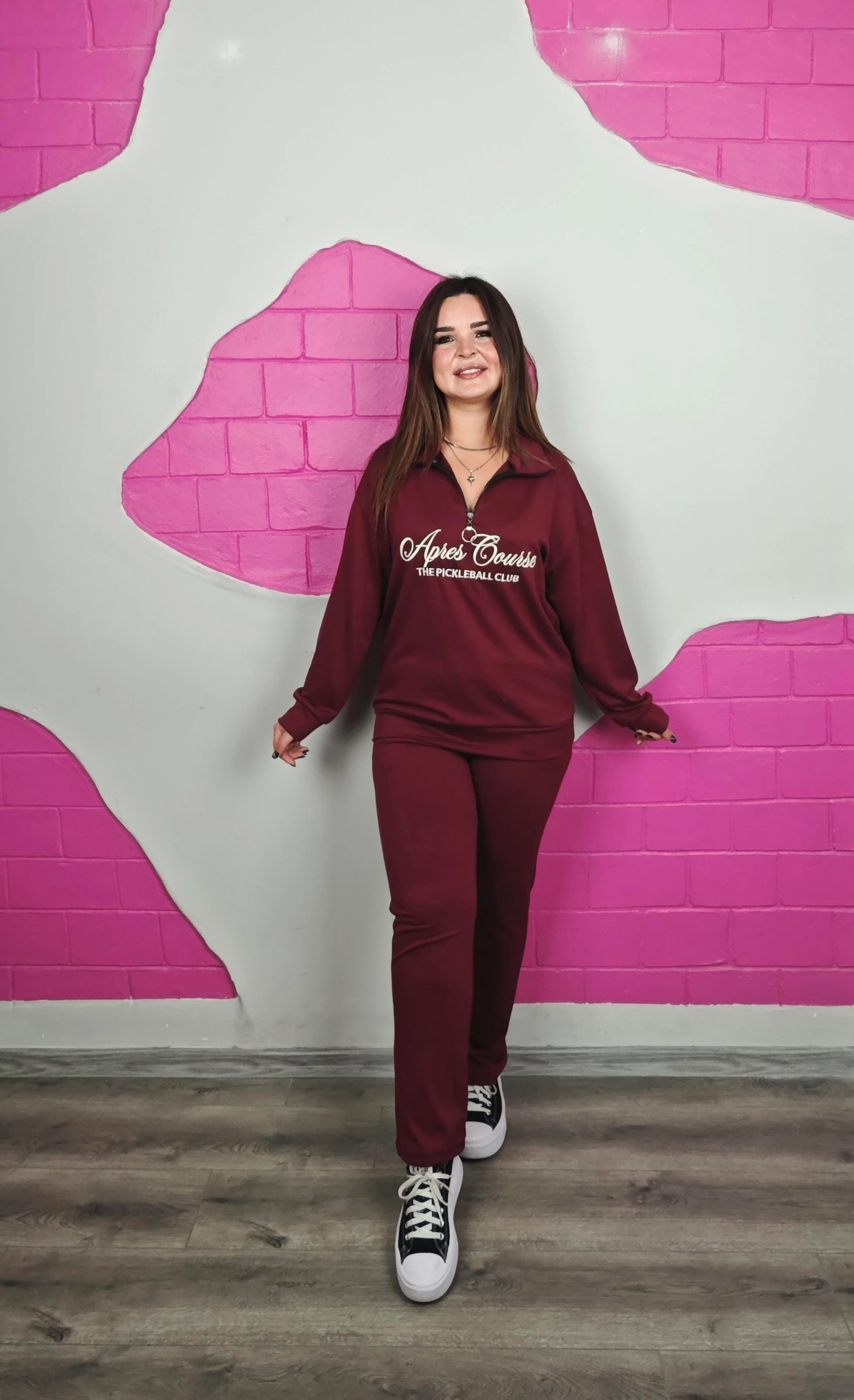 BÜYÜK BEDEN BORDO NAKIŞLI MODAL TAKIM