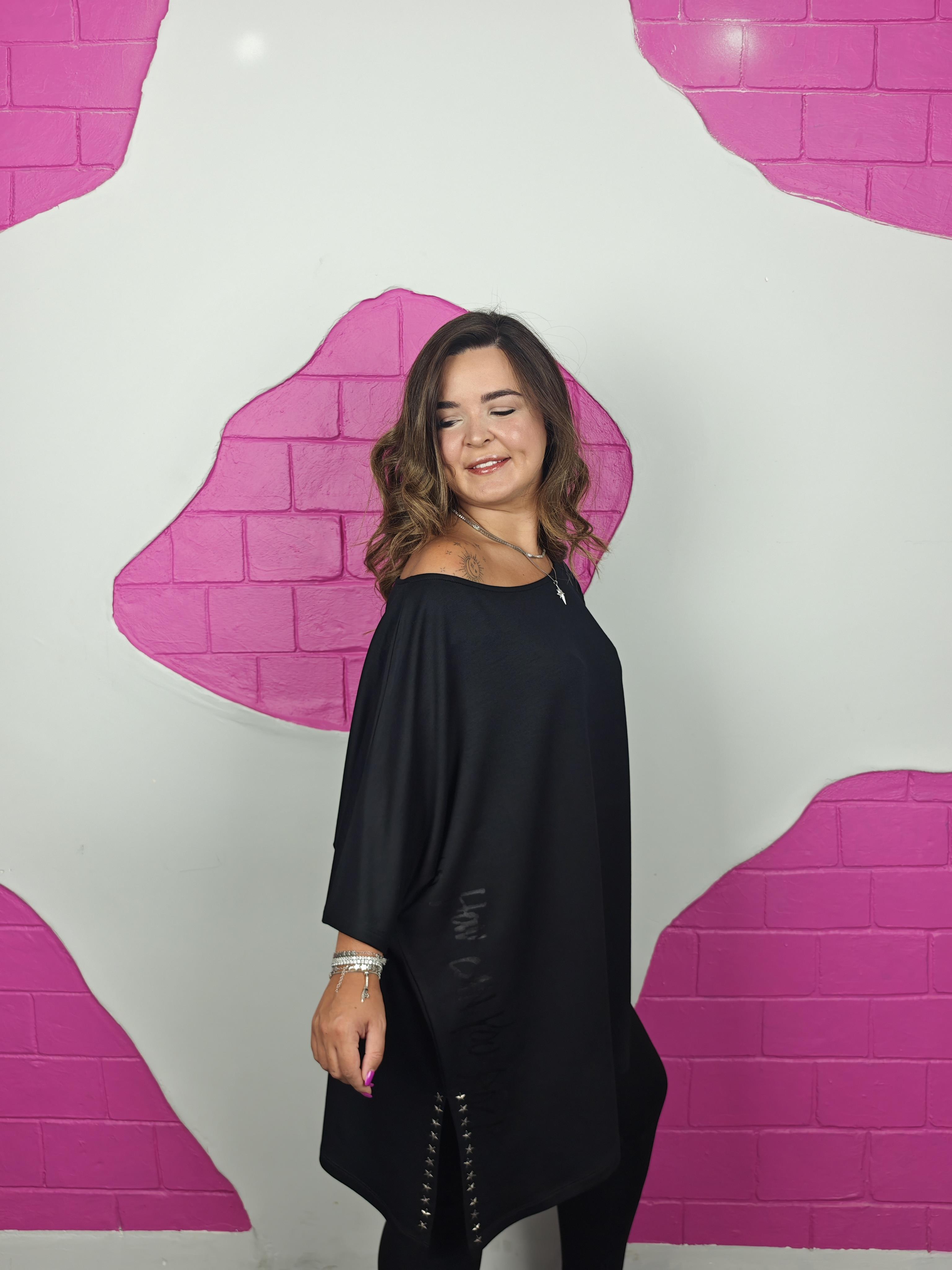 BÜYÜK BEDEN YILDIZ TROKLU BLUZ