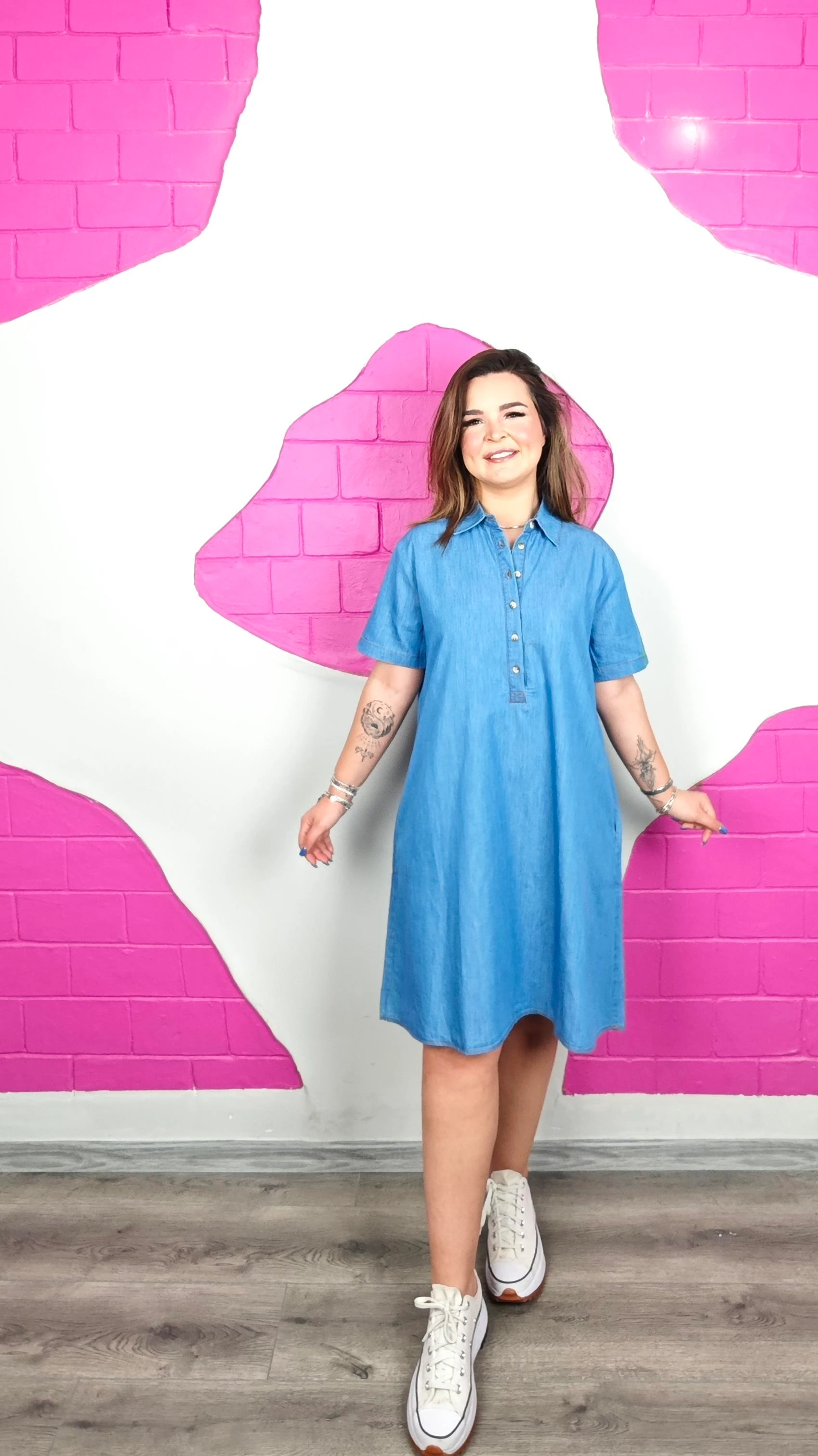 BÜYÜK BEDEN AÇIK MAVİ KOT ELBİSE