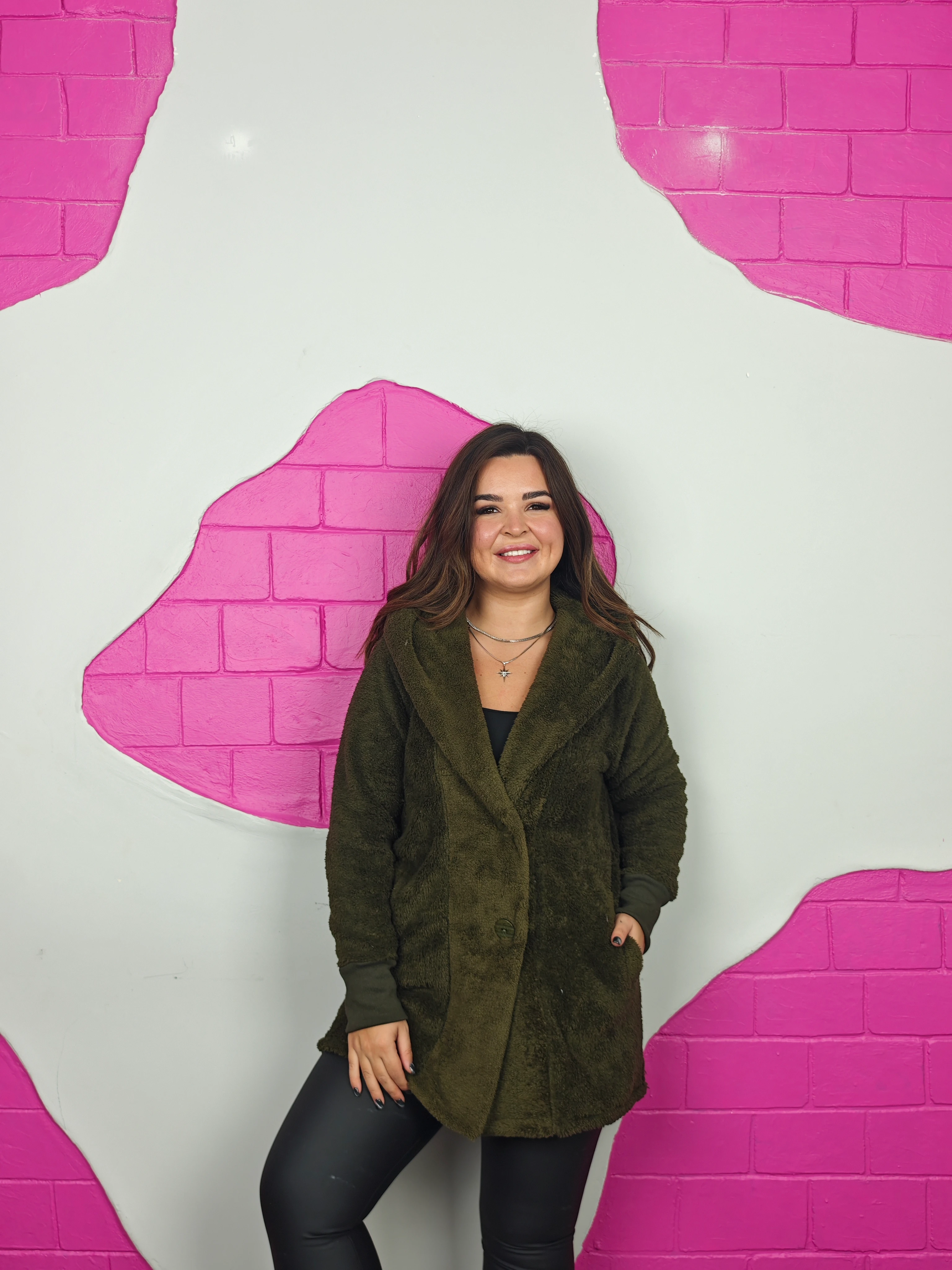 BÜYÜK BEDEN PELUŞ CEKET - HAKİ