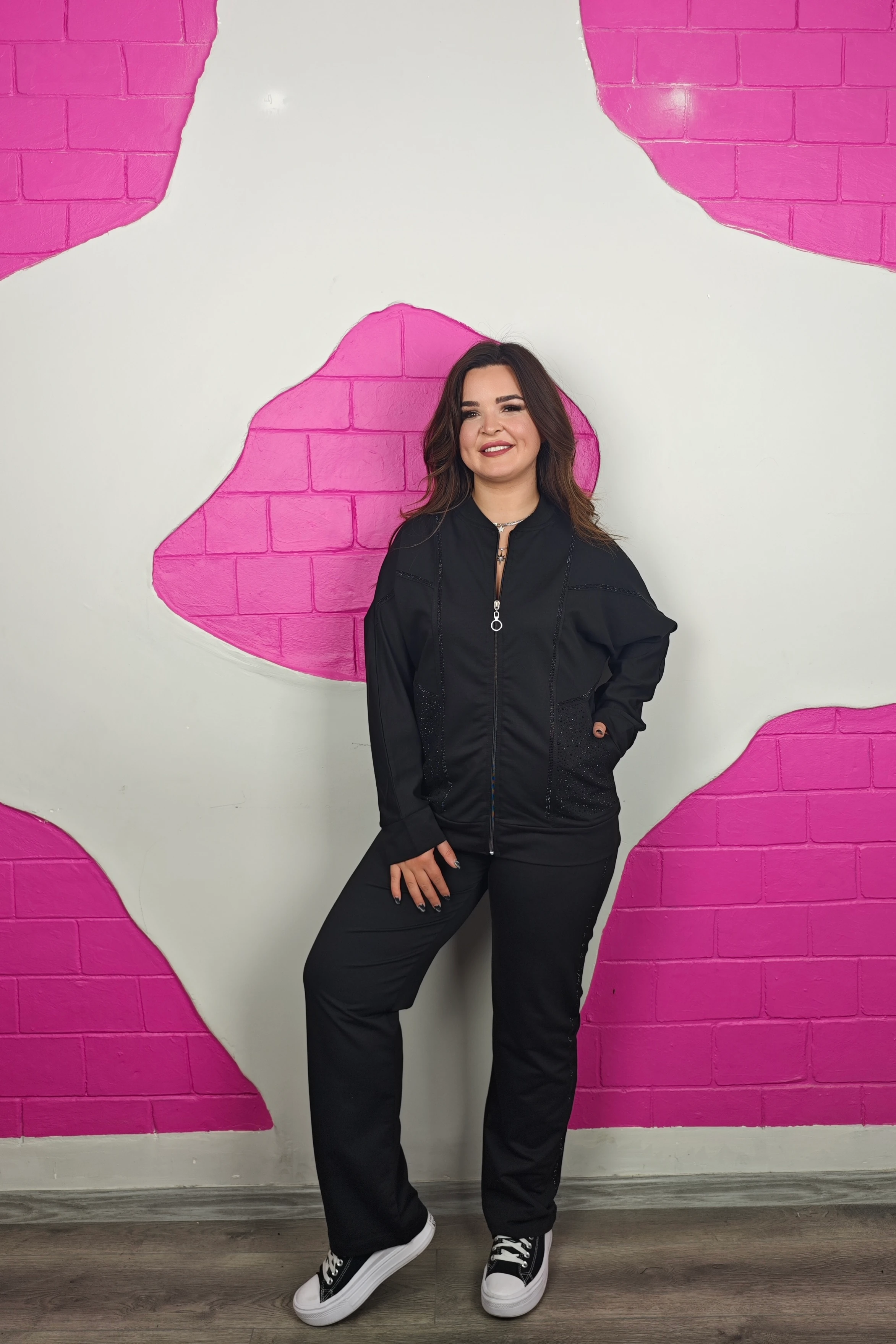 BÜYÜK BEDEN FERMUARLI CEBİ TAŞLI TAKIM