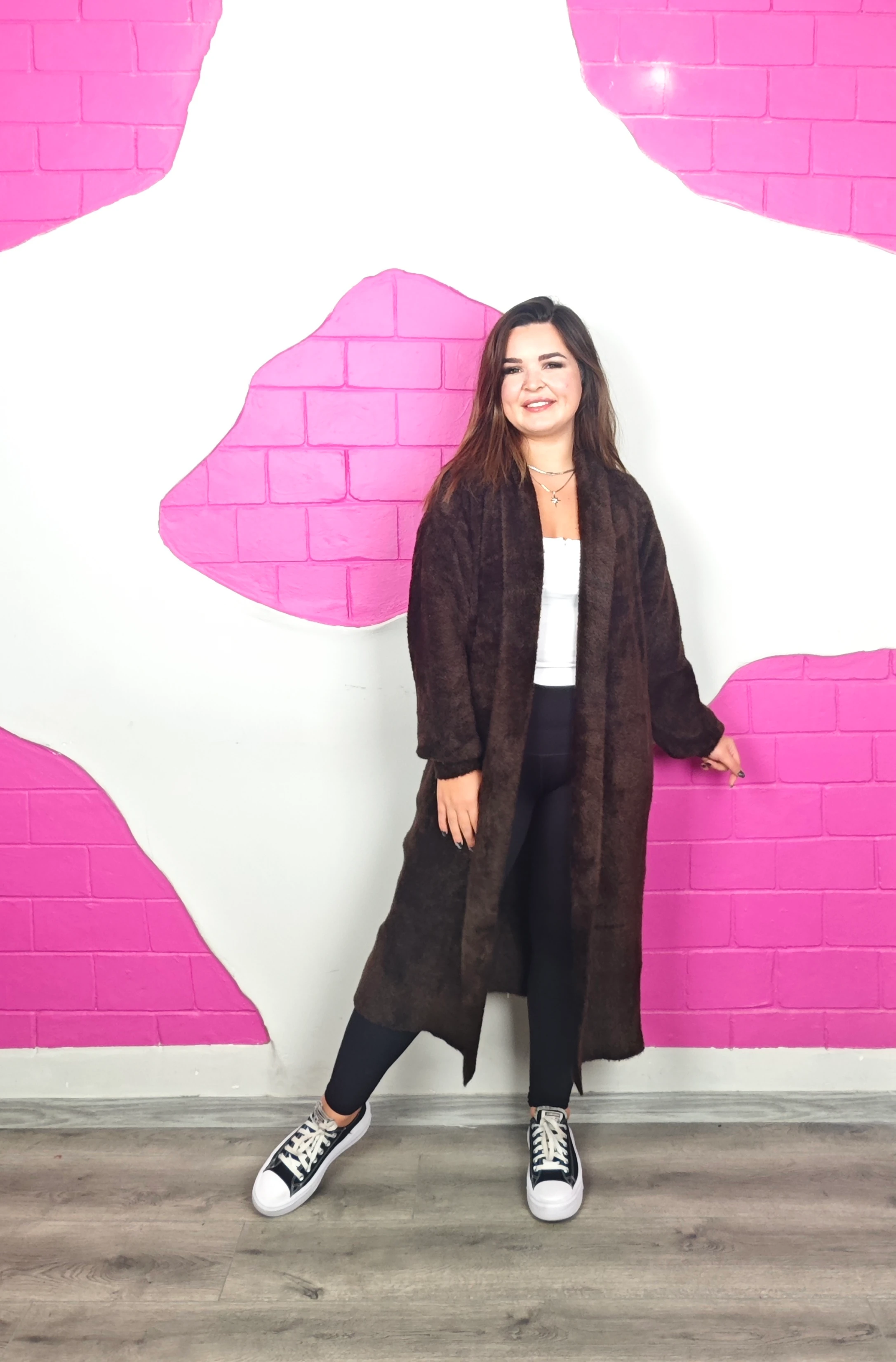 BÜYÜK BEDEN ANGORA HIRKA - KAHVE