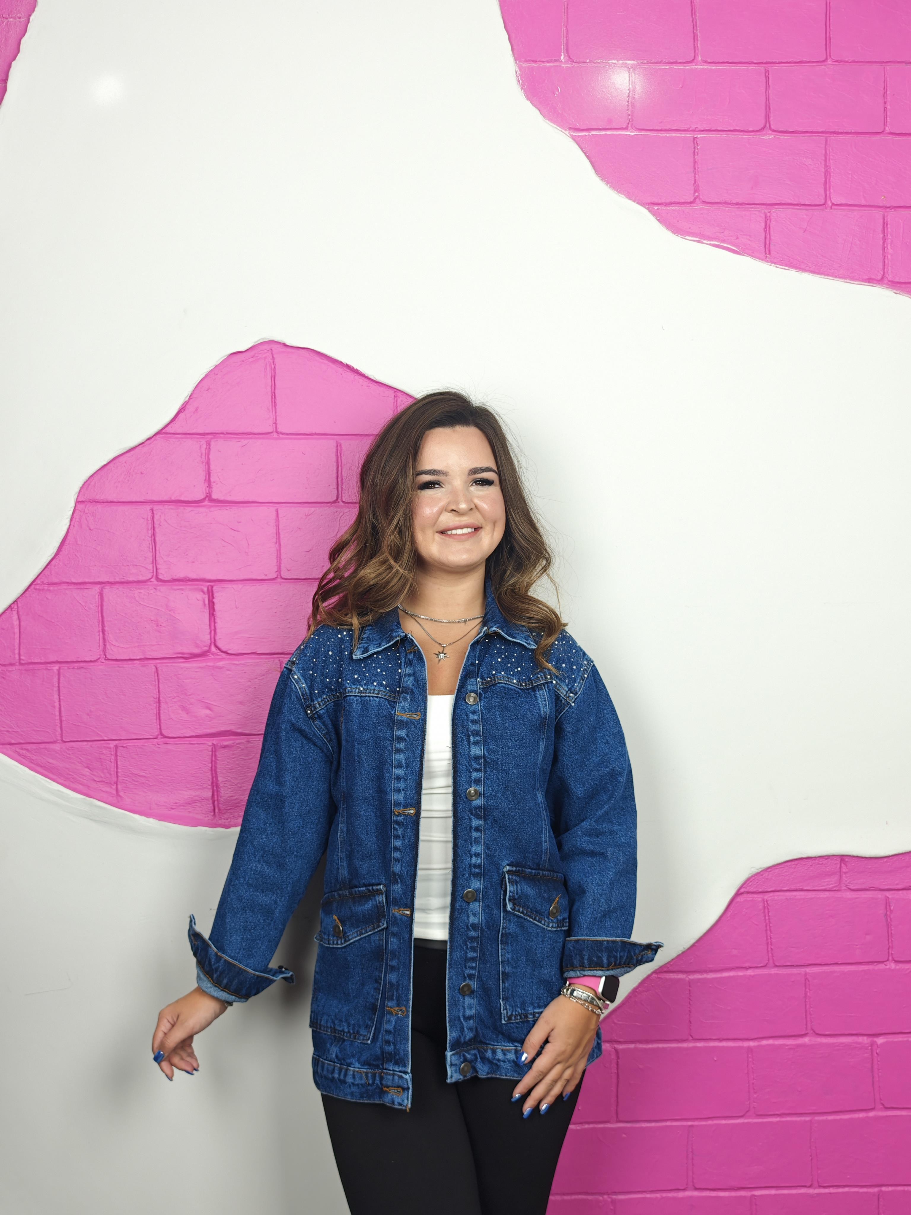 BÜYÜK BEDEN OMUZ TASLI KOT CEKET