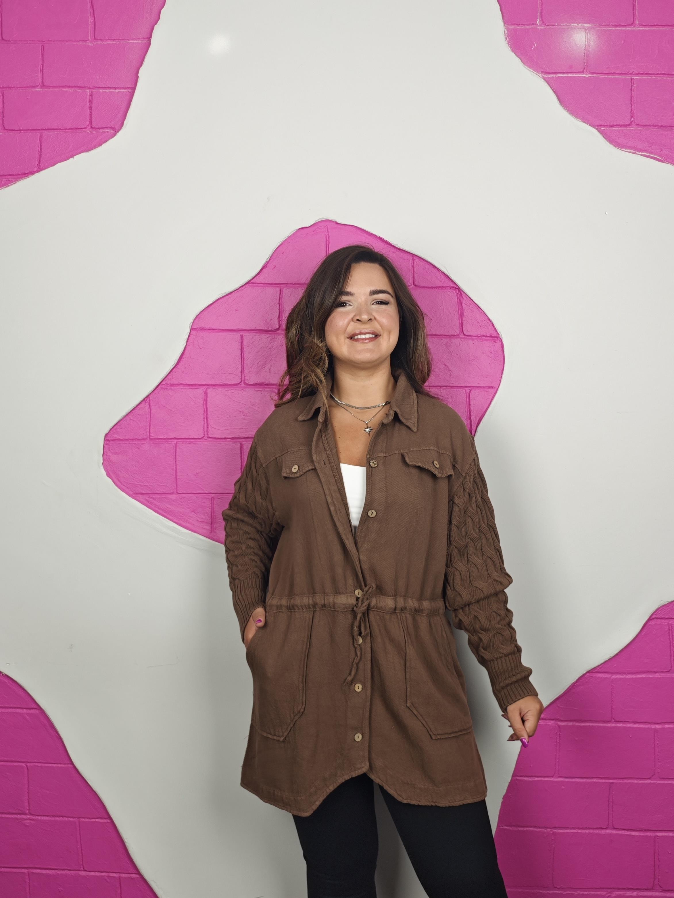 BÜYÜK BEDEN KAHVE GABARDİN CEKET