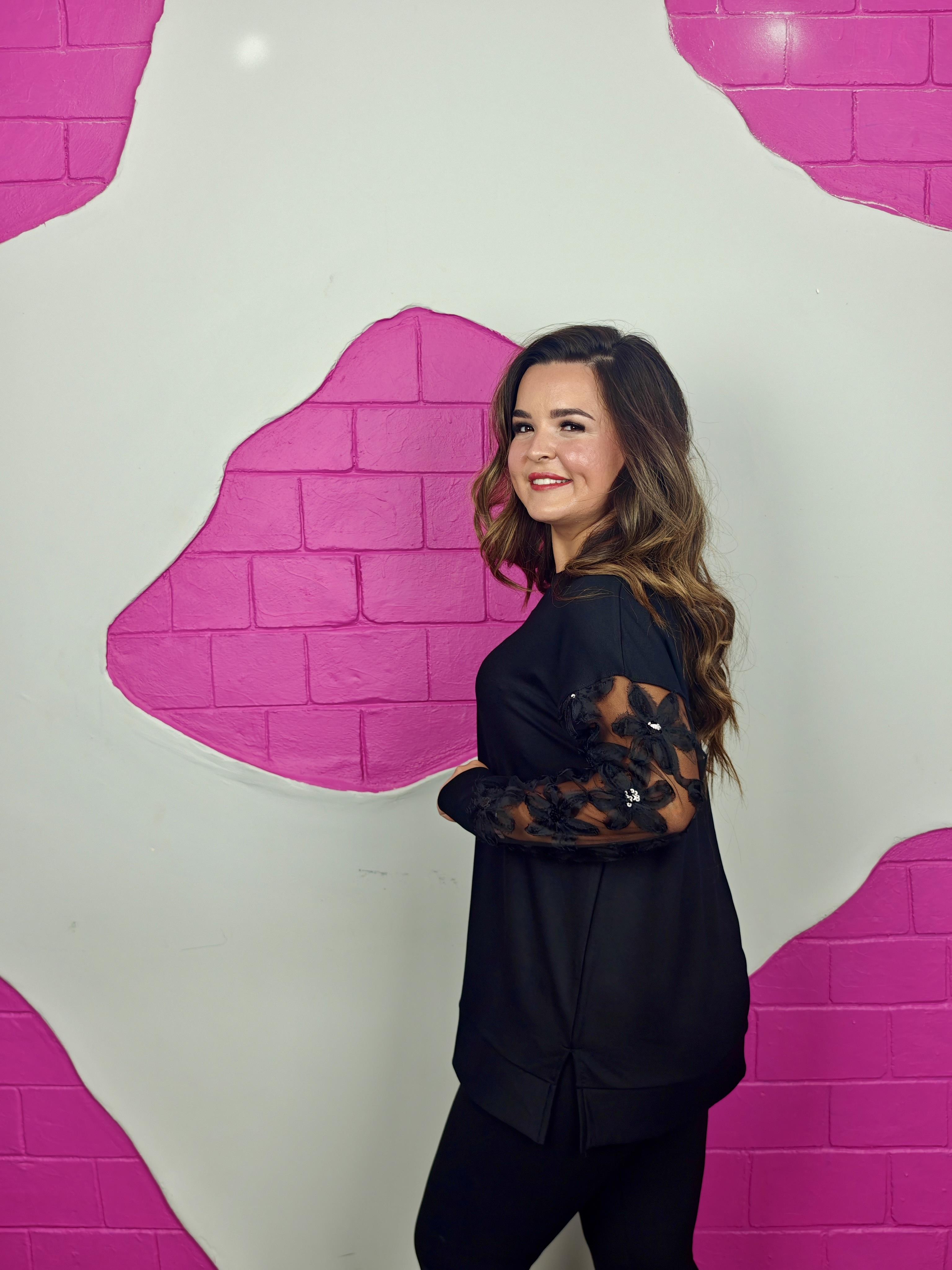 BÜYÜK BEDEN GÜPÜRLÜ TÜLLÜ BLUZ