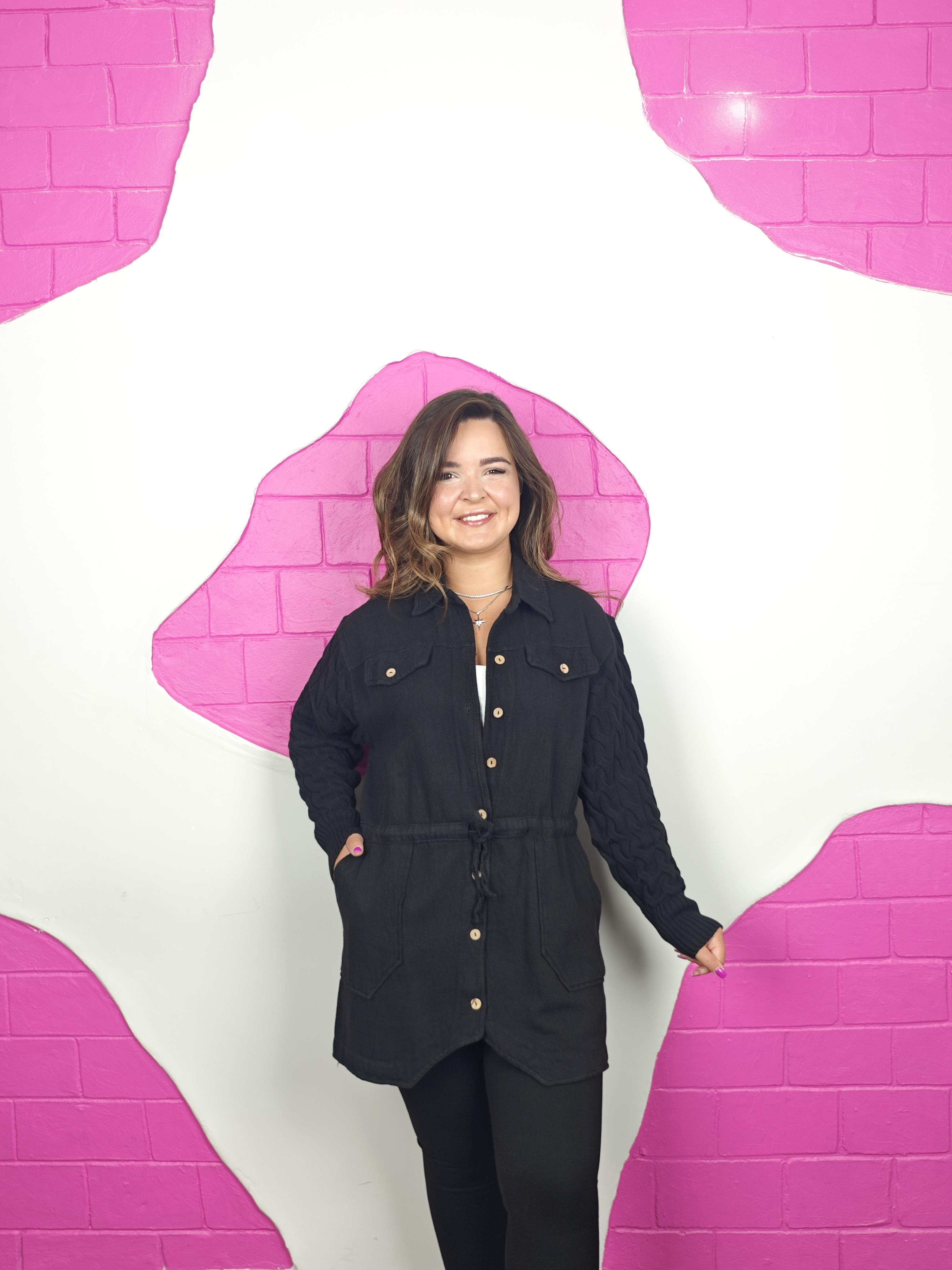 BÜYÜK BEDEN SİYAH GABARDİN CEKET