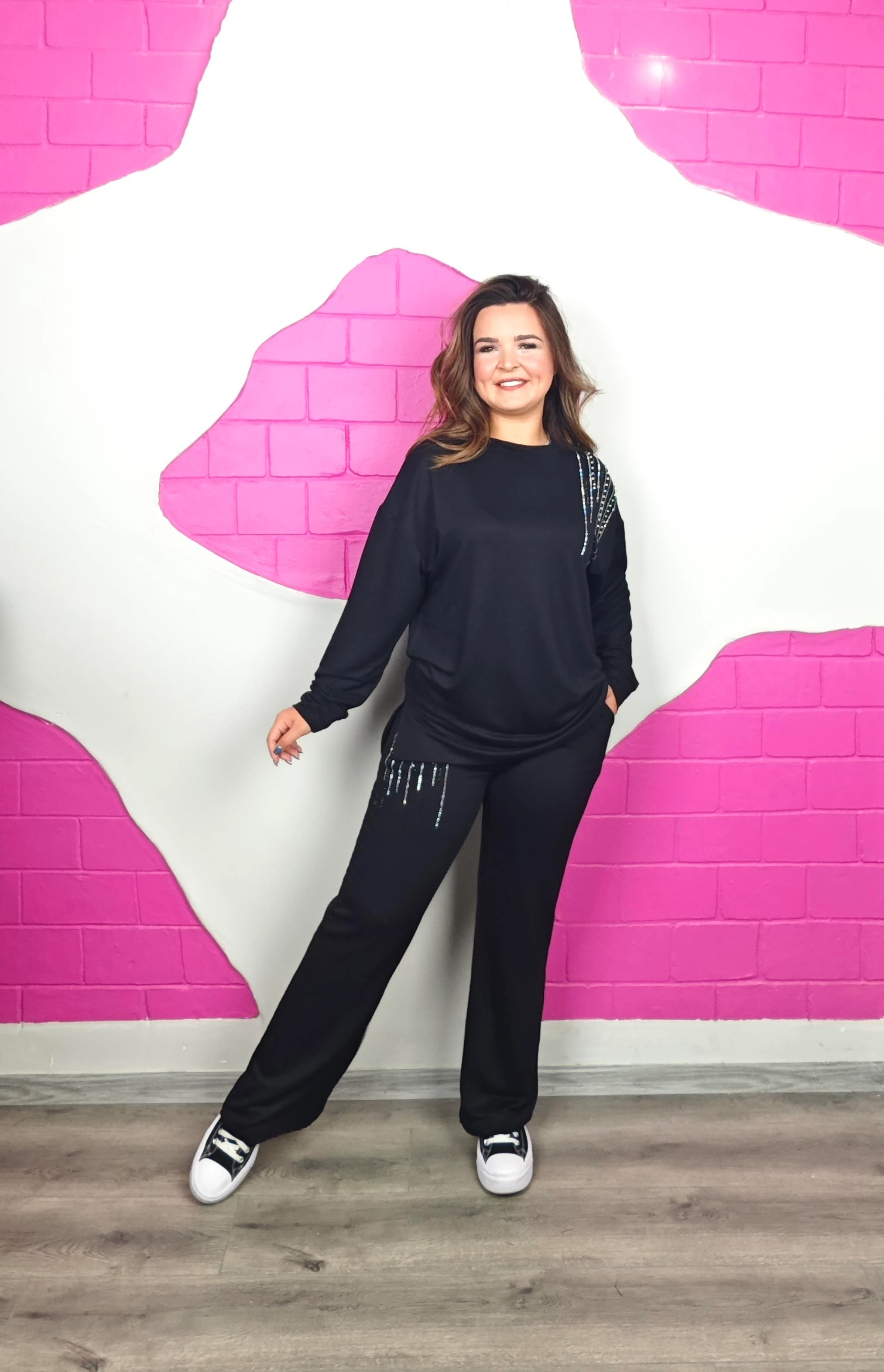 BÜYÜK BEDEN TAŞ DETAYLI TAKIM