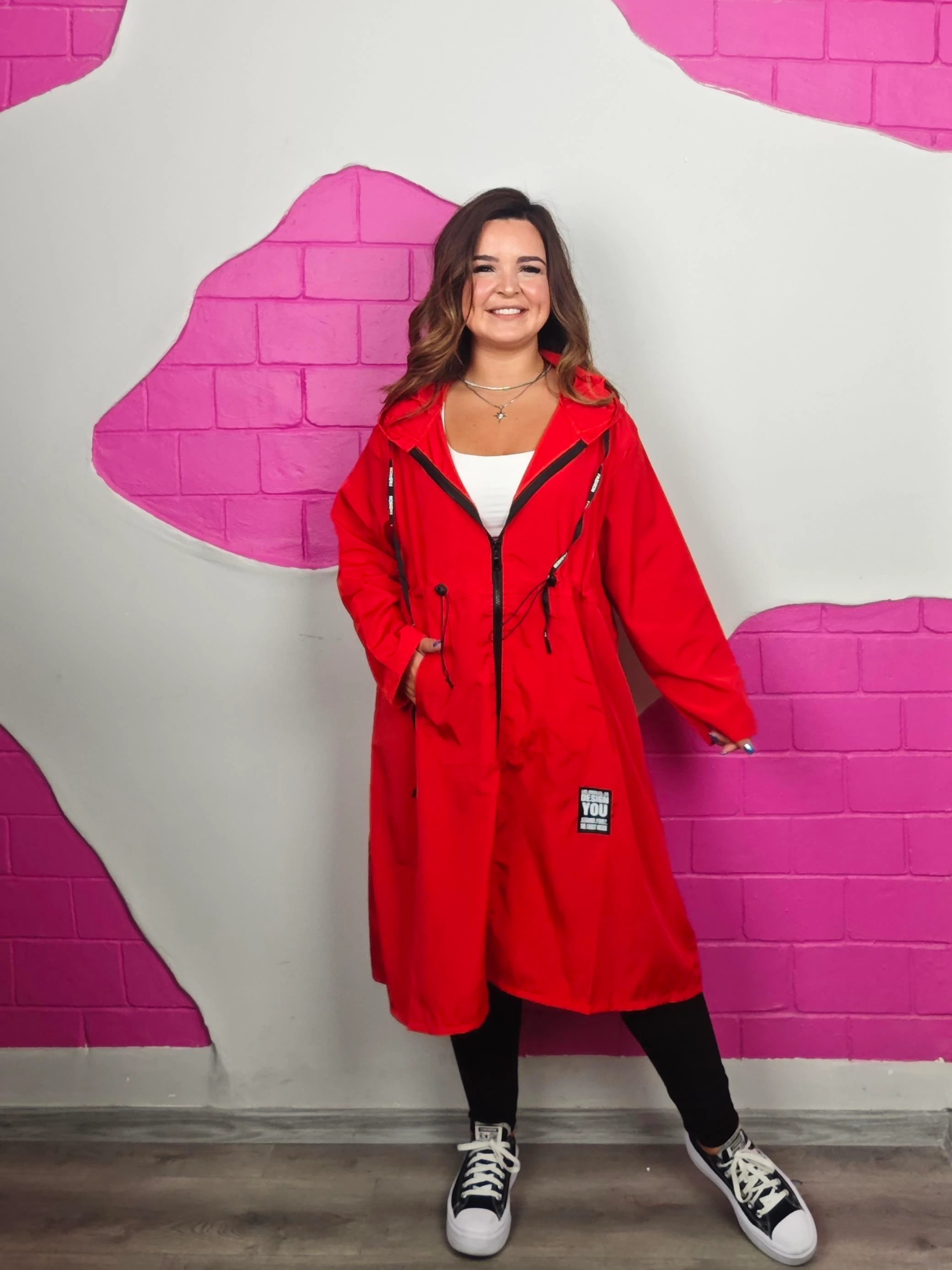 BÜYÜK BEDEN KIRMIZI RÜZGARLIK