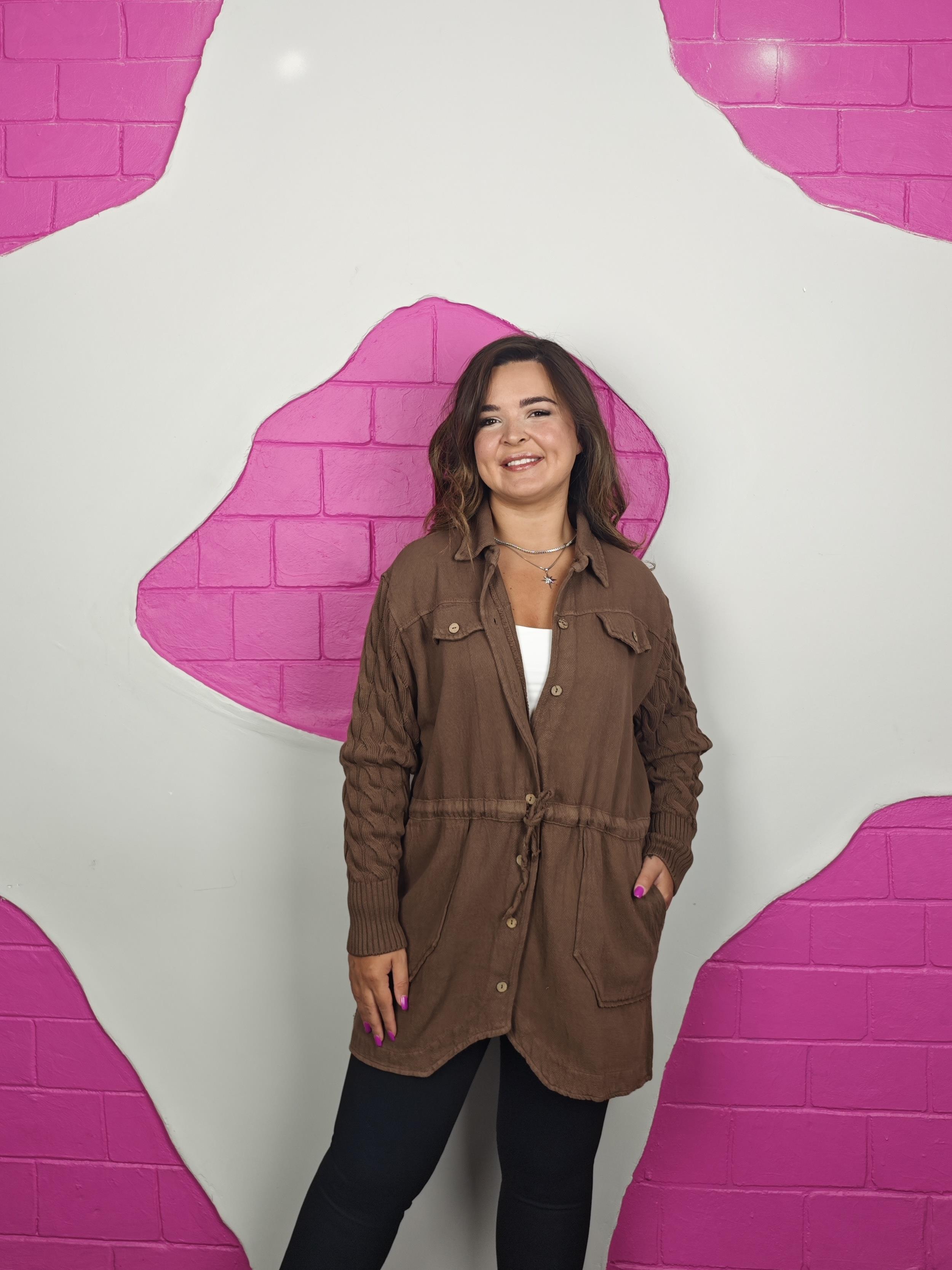 BÜYÜK BEDEN KAHVE GABARDİN CEKET