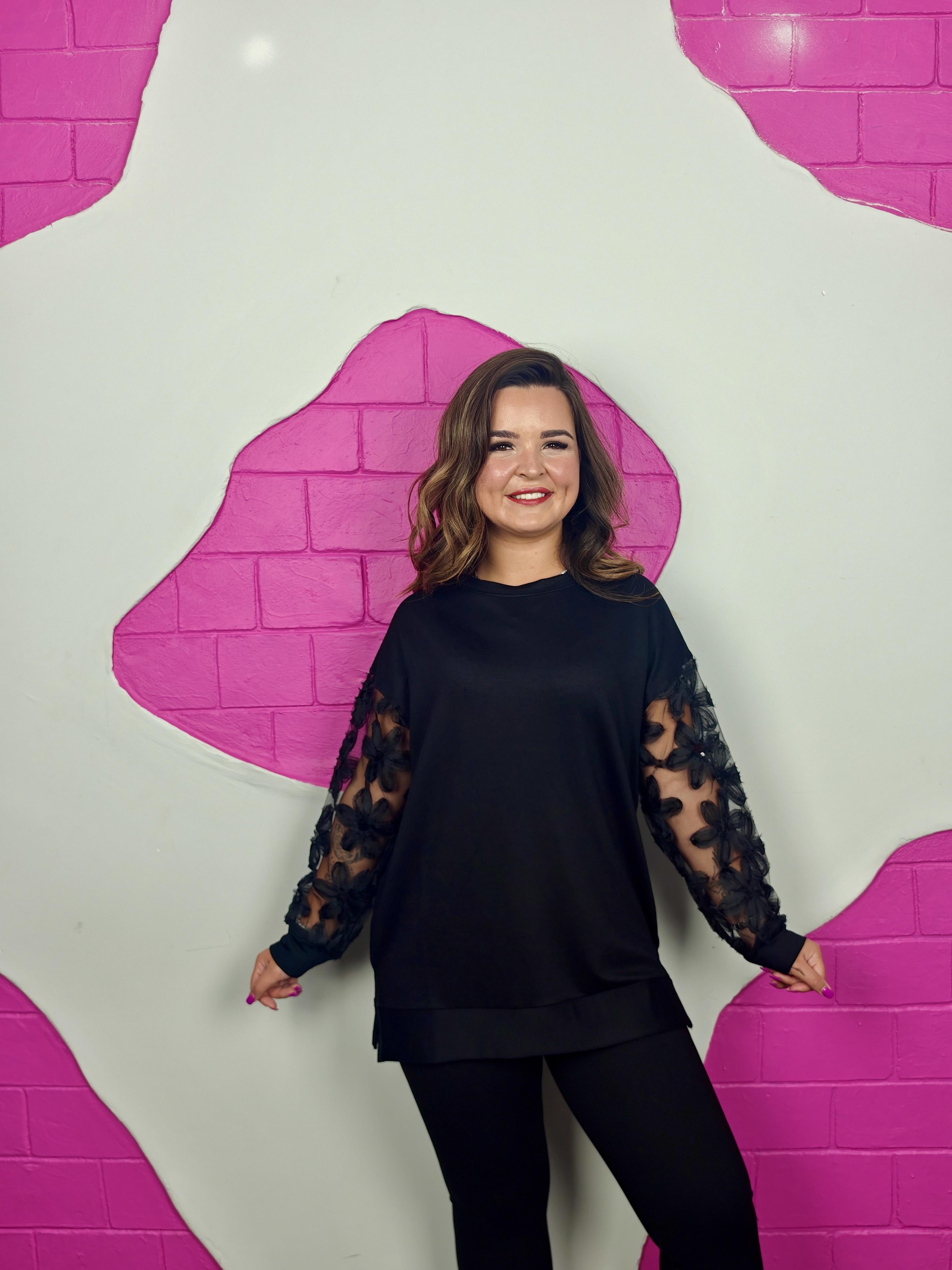 BÜYÜK BEDEN GÜPÜRLÜ TÜLLÜ BLUZ