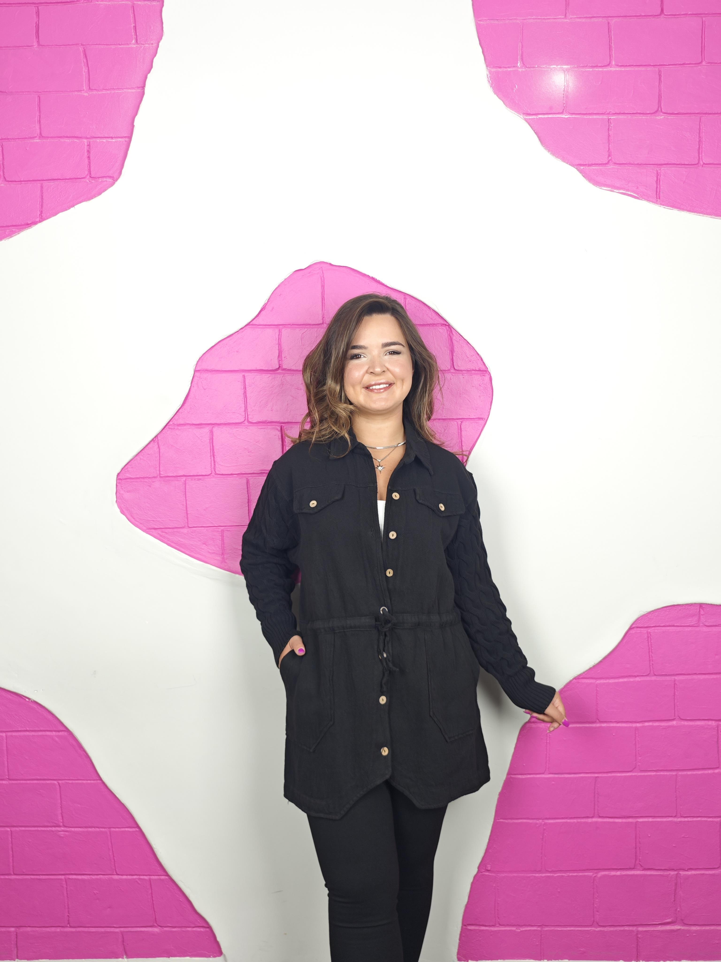 BÜYÜK BEDEN SİYAH GABARDİN CEKET