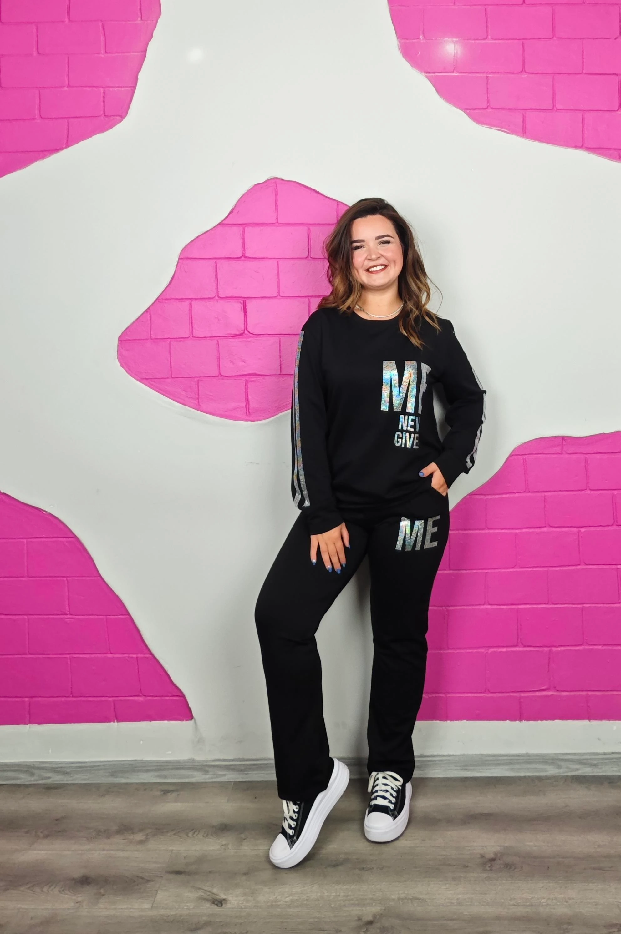 BÜYÜK BEDEN YAZILI TAŞLI TAKIM