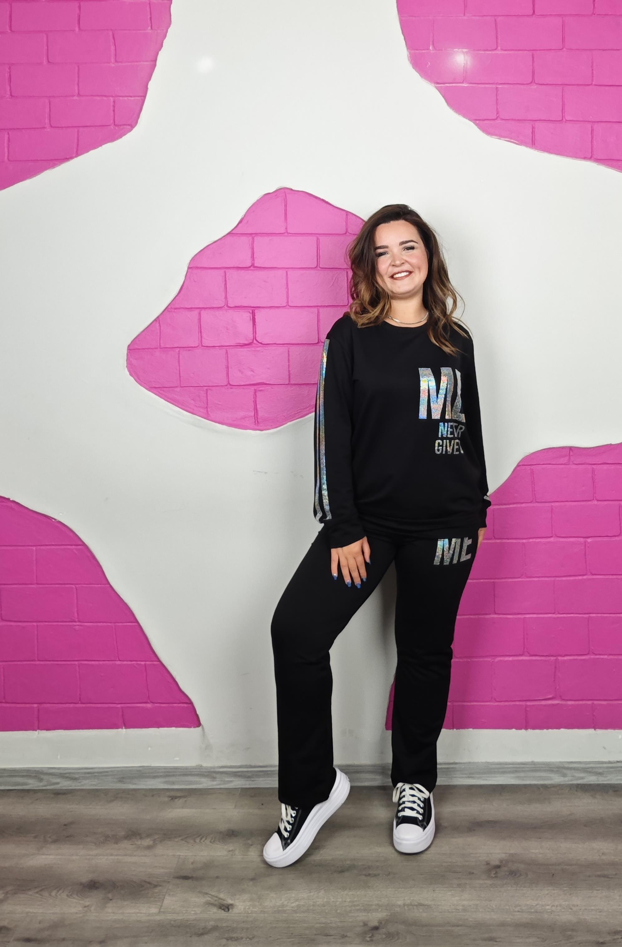 BÜYÜK BEDEN YAZILI TAŞLI TAKIM