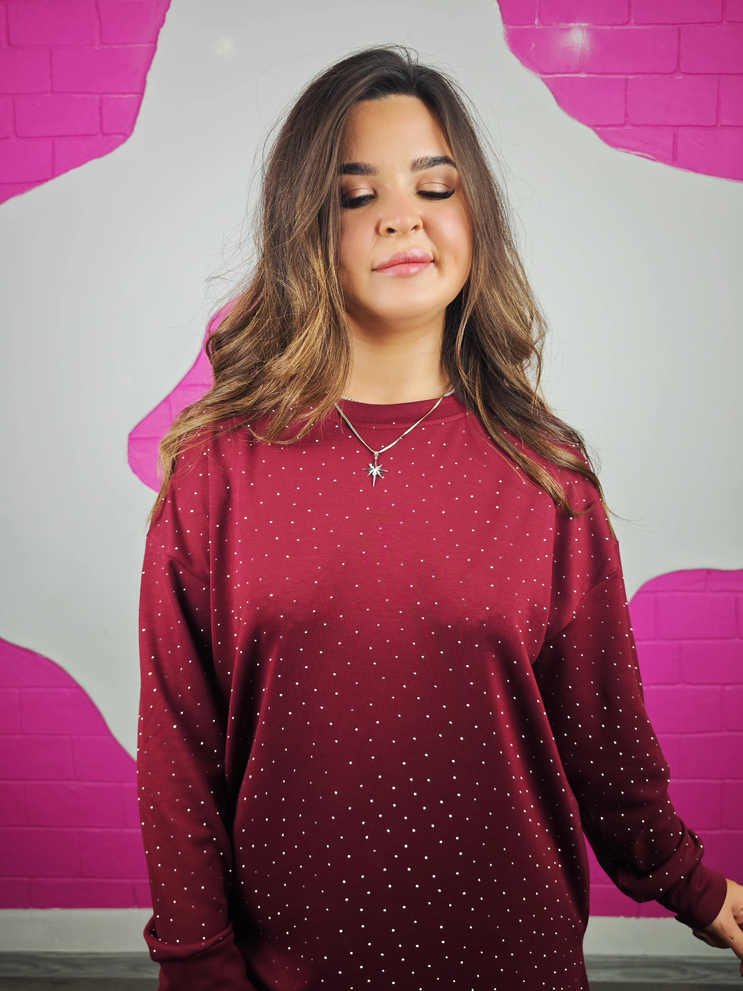 BÜYÜK BEDEN BİSİKLET YAKA TAŞLI TAKIM