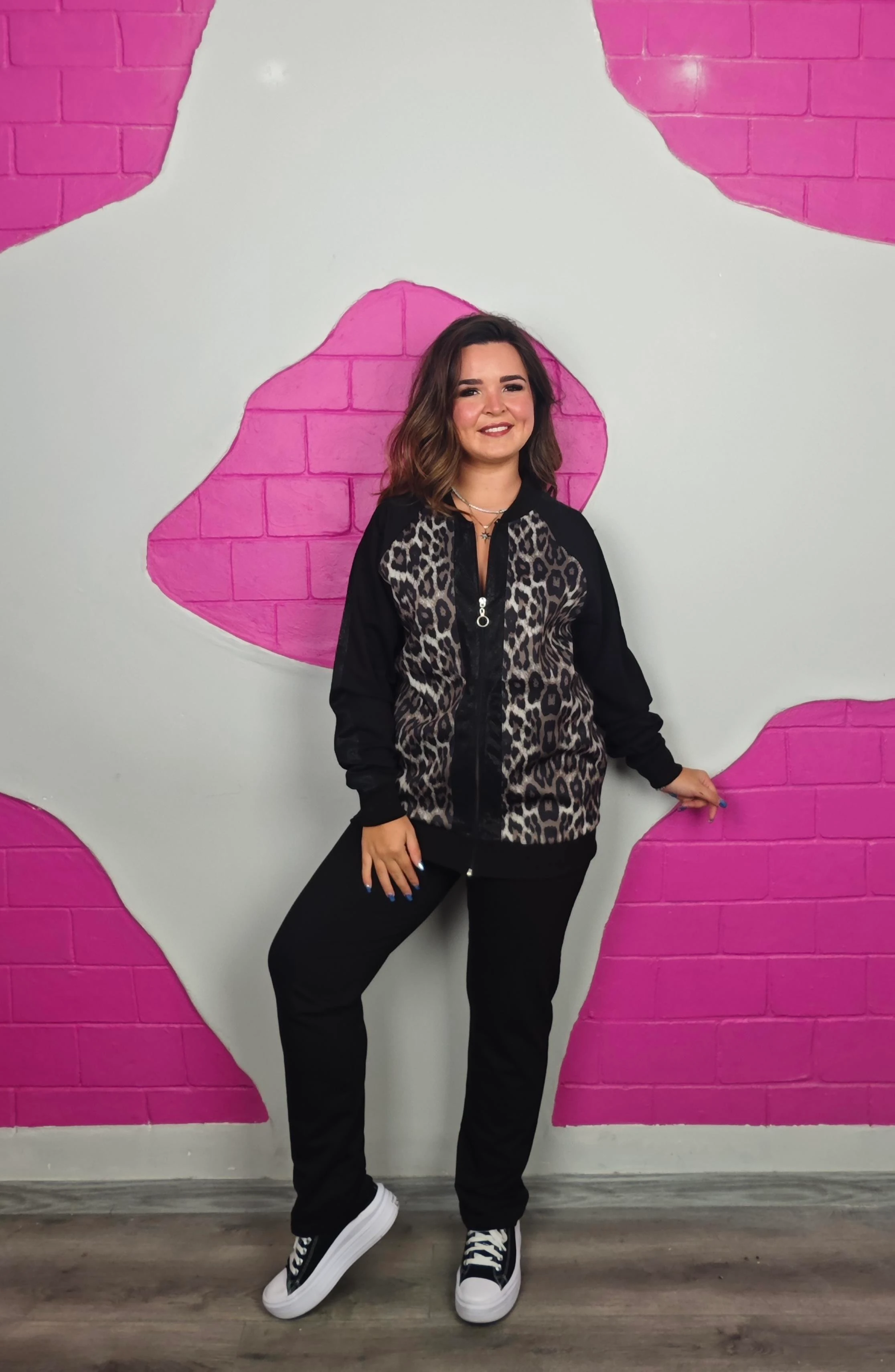 BÜYÜK BEDEN LEOPAR BOMBER TAKIM