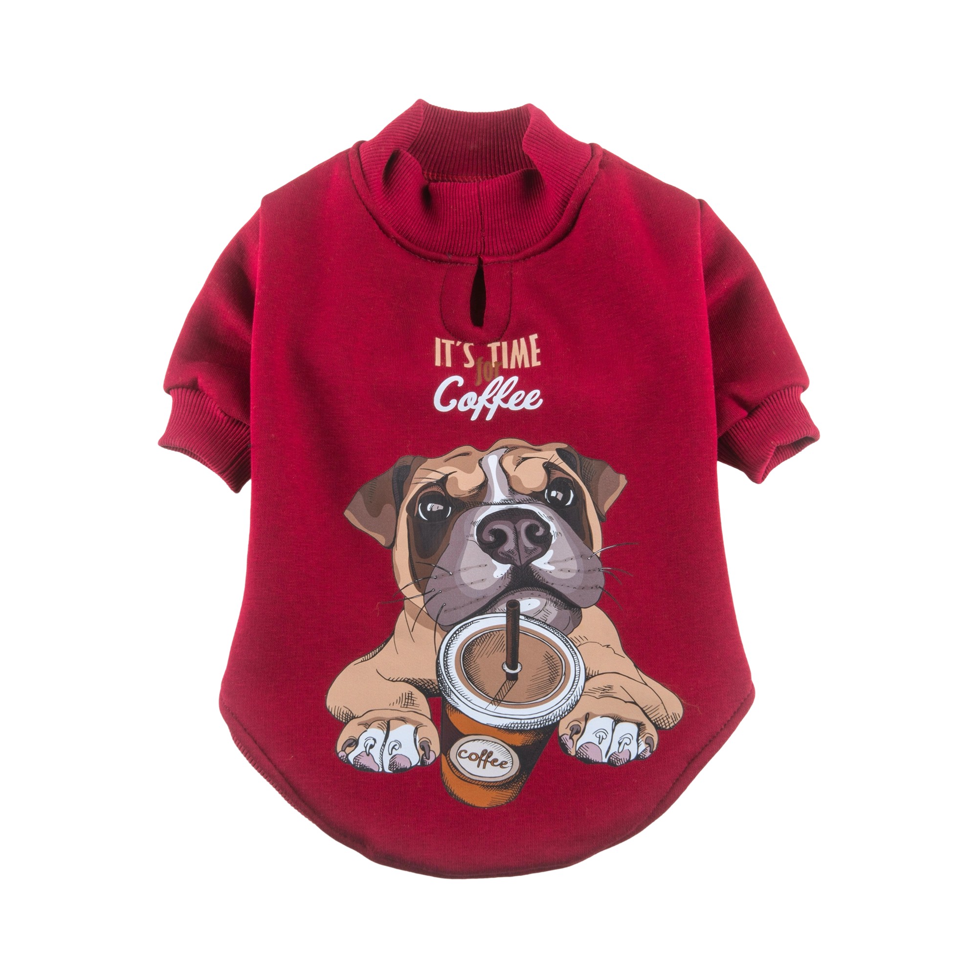 Kedi ve Köpek Sweatshirt - Bordo, Coffee