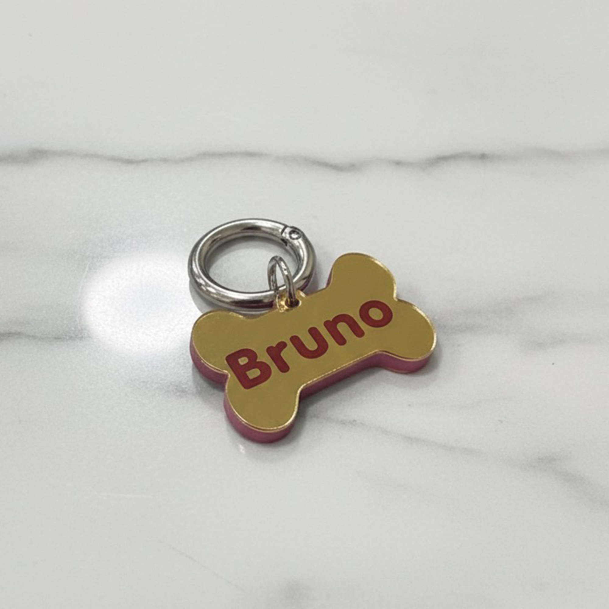 Aynalı Kemik Künye - Sarı Aynalı