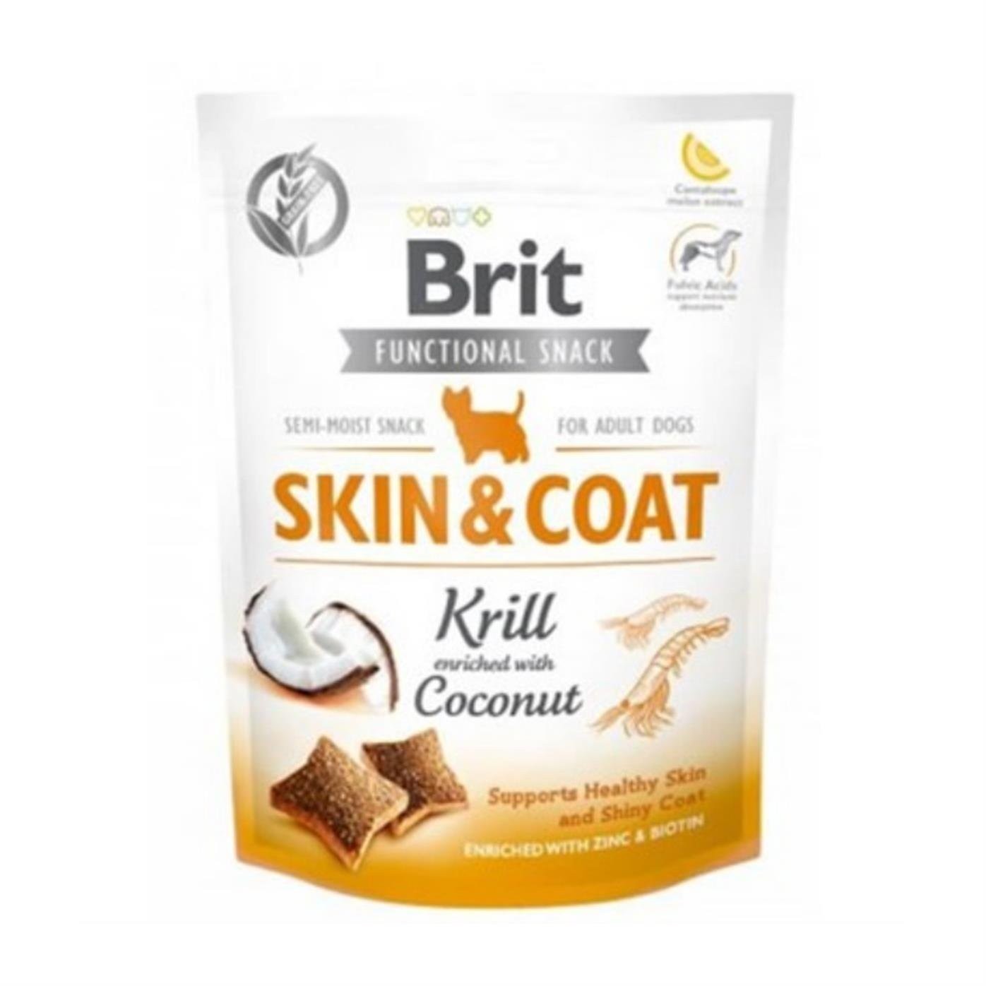 Brit Skin Coat Karides ve Hindistan Cevizli Köpek Ödül Maması 150 gr