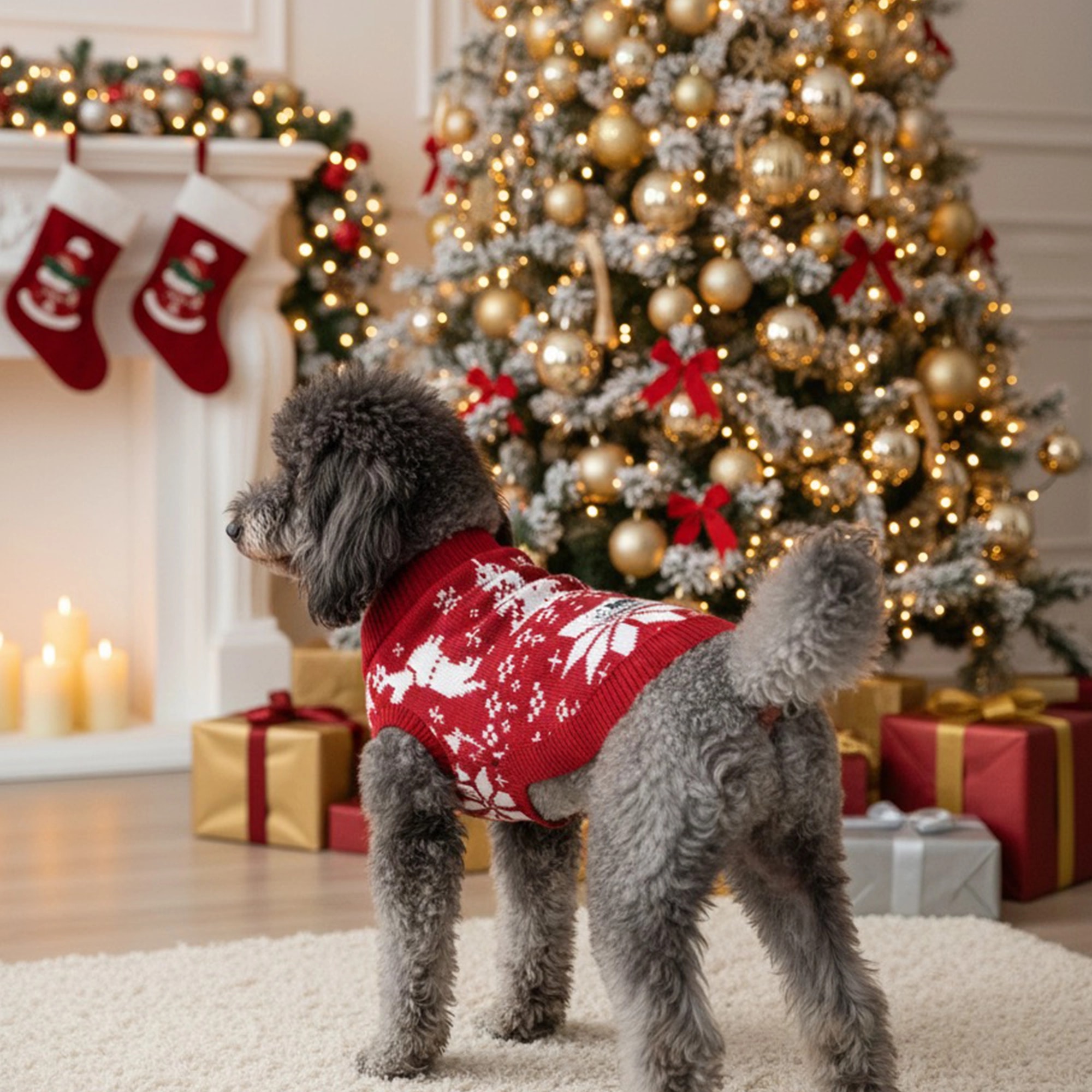 Yılbaşı Köpek Triko - Kırmızı