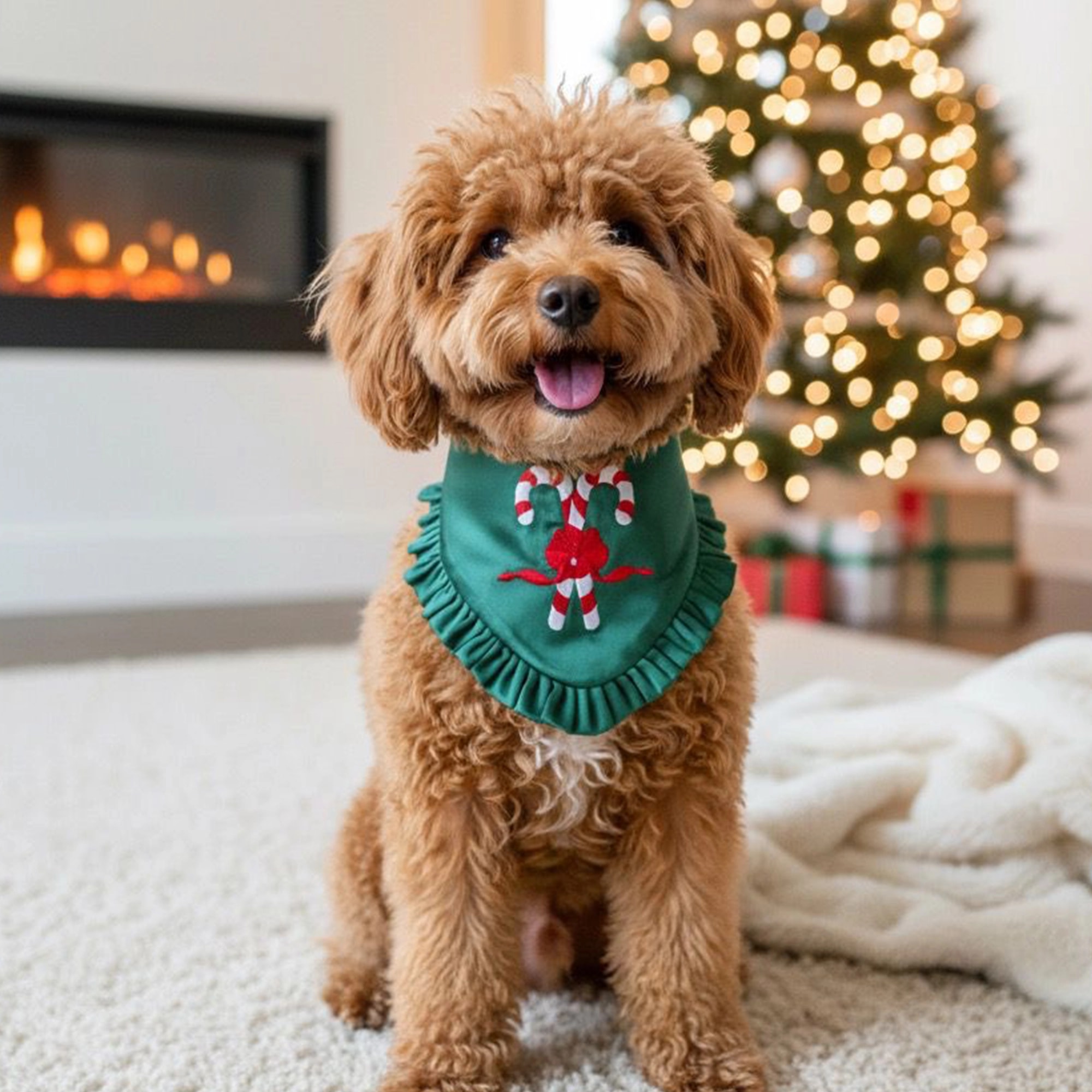 Yılbaşı Köpek Fular - Christmas Candy