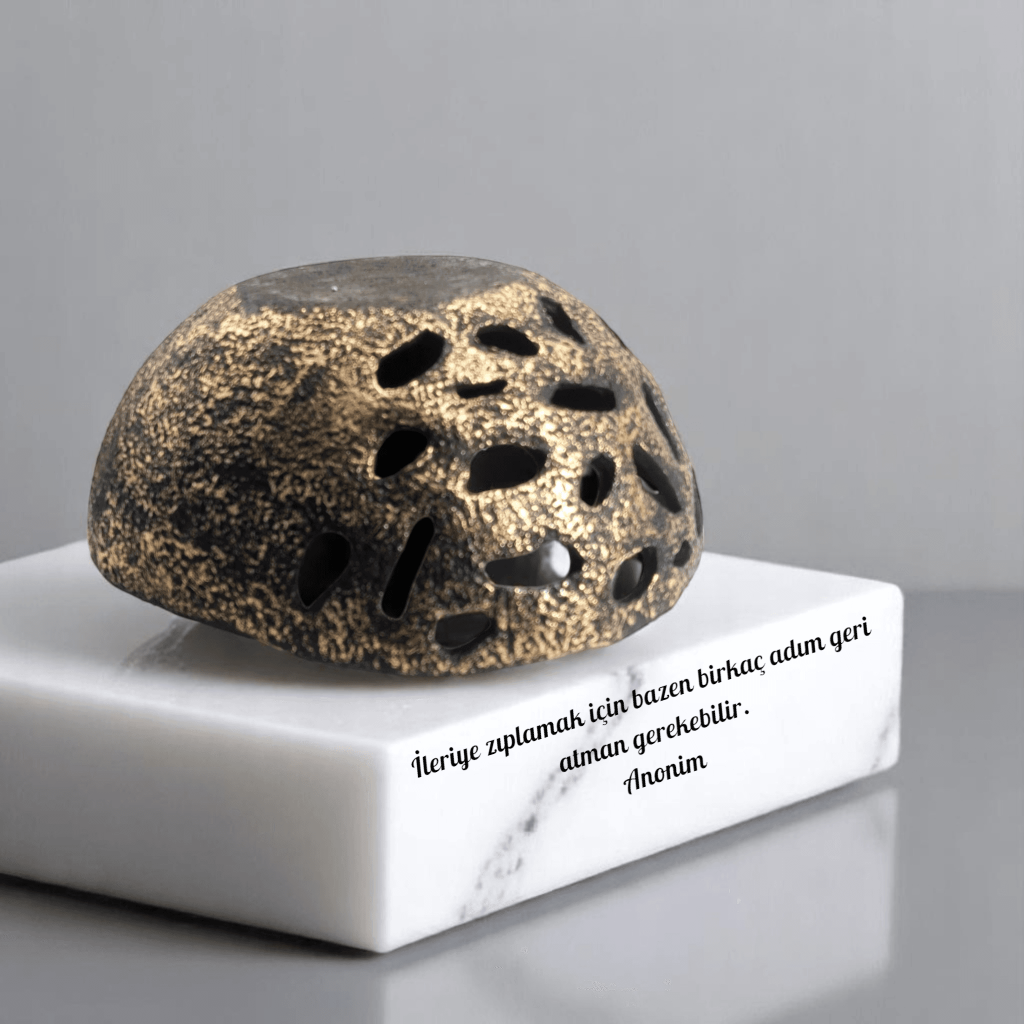 Altın Varaklı Stonware Dekoratif Tabak TBK09 