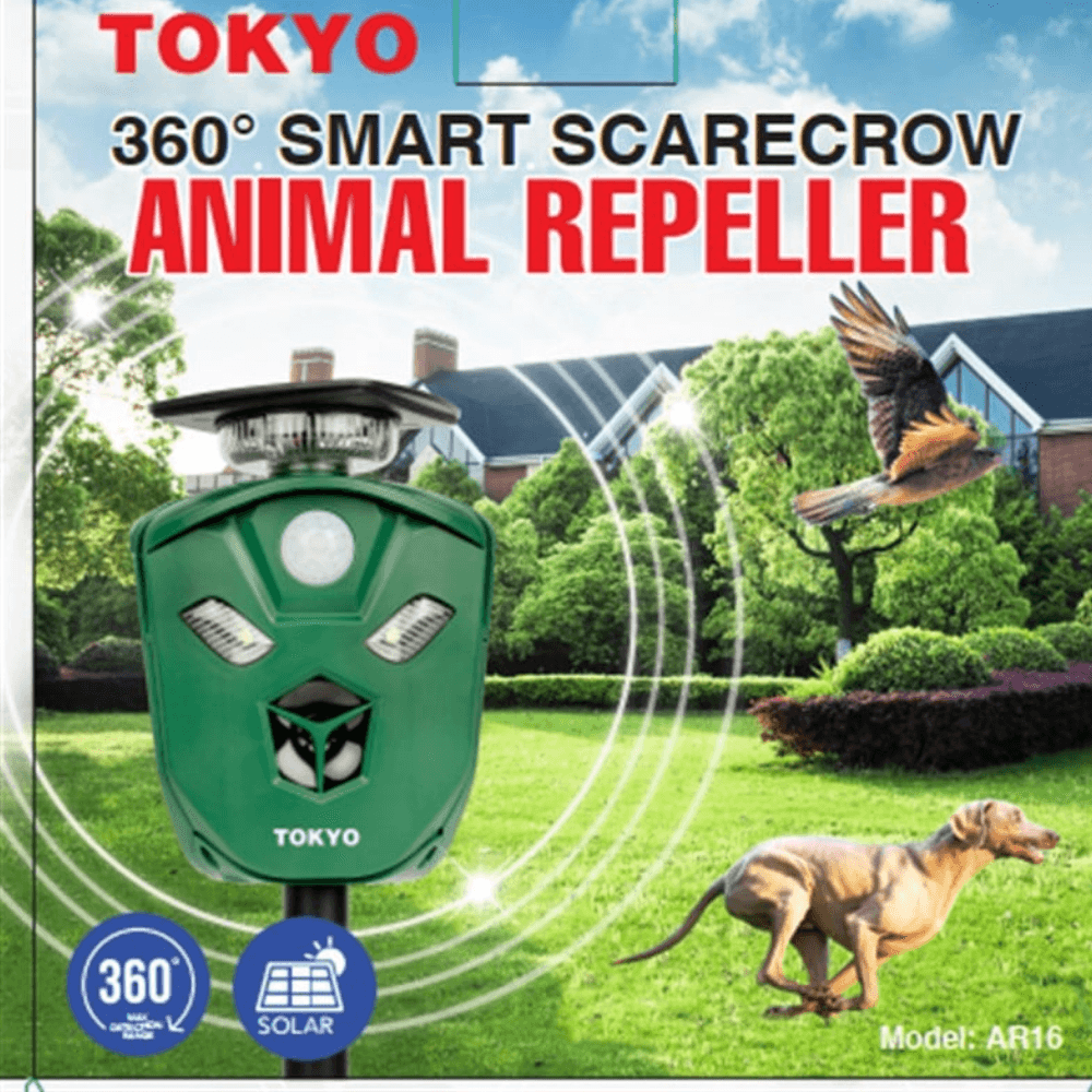 Tokyo 360 Derece Ultrasonik Kedi Köpek Kovucu 550 m2 Etkili Güneş Enerjili