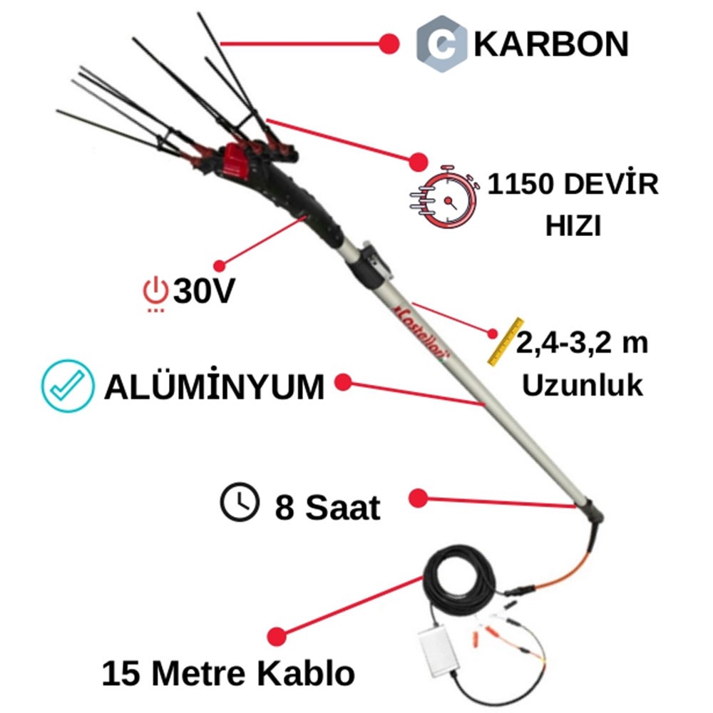 Castellari Vertigo 30V Zeytin Hasat Makinesi