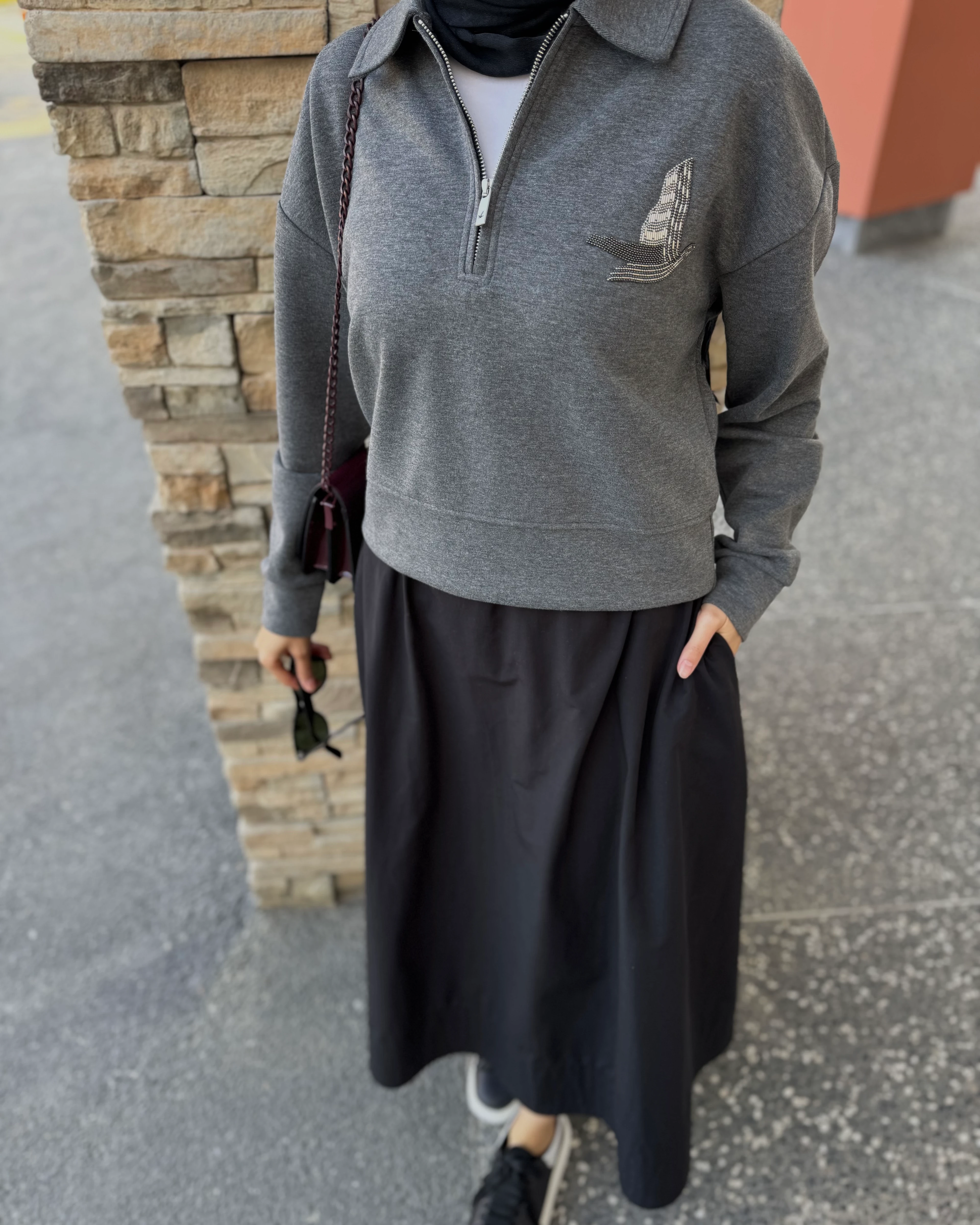 BYMN GRİ FERMUARLI SWEATSHİRT(Ön Sipariş 1 Aralık)