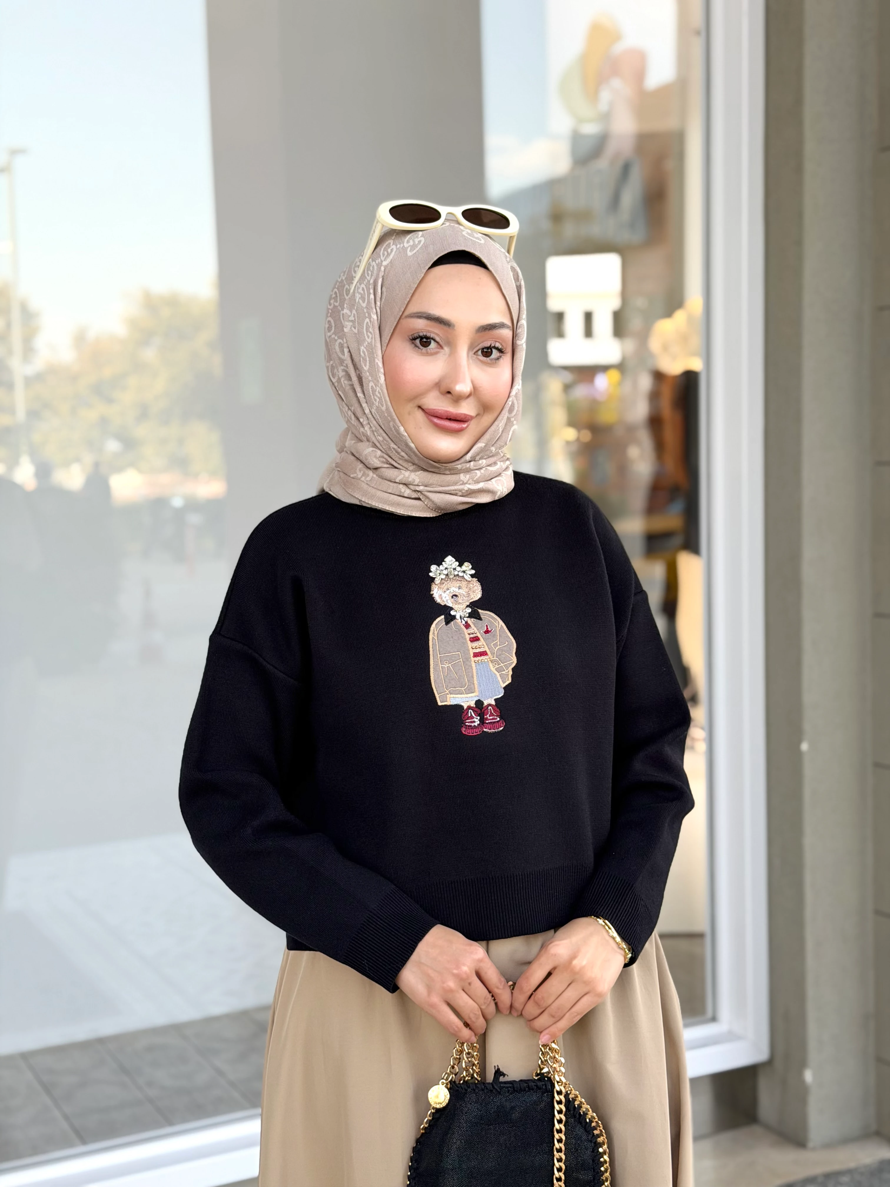 BYMN NAKIŞ KAZAK SİYAH