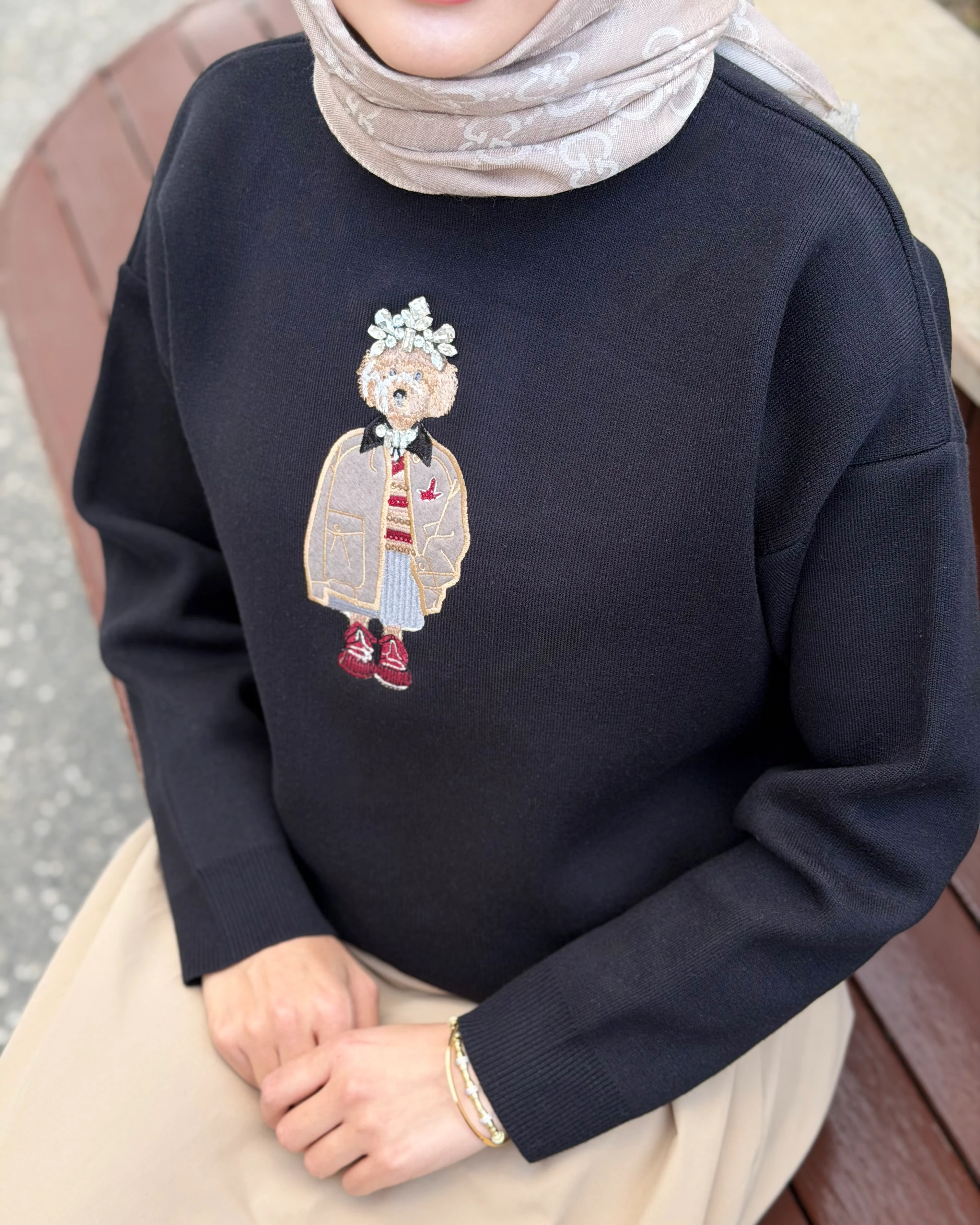 BYMN NAKIŞ KAZAK SİYAH