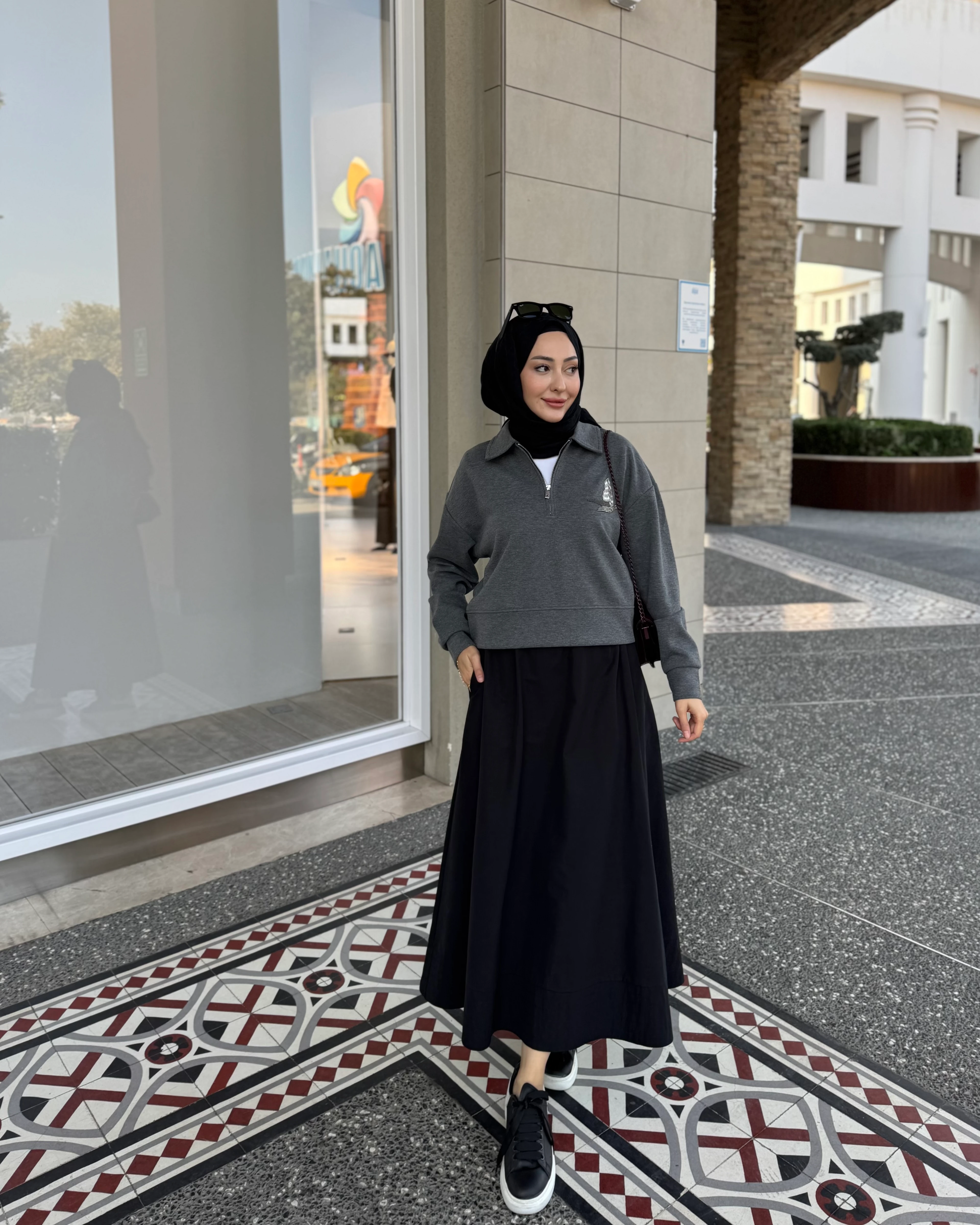 BYMN GRİ FERMUARLI SWEATSHİRT(Ön Sipariş 1 Aralık)