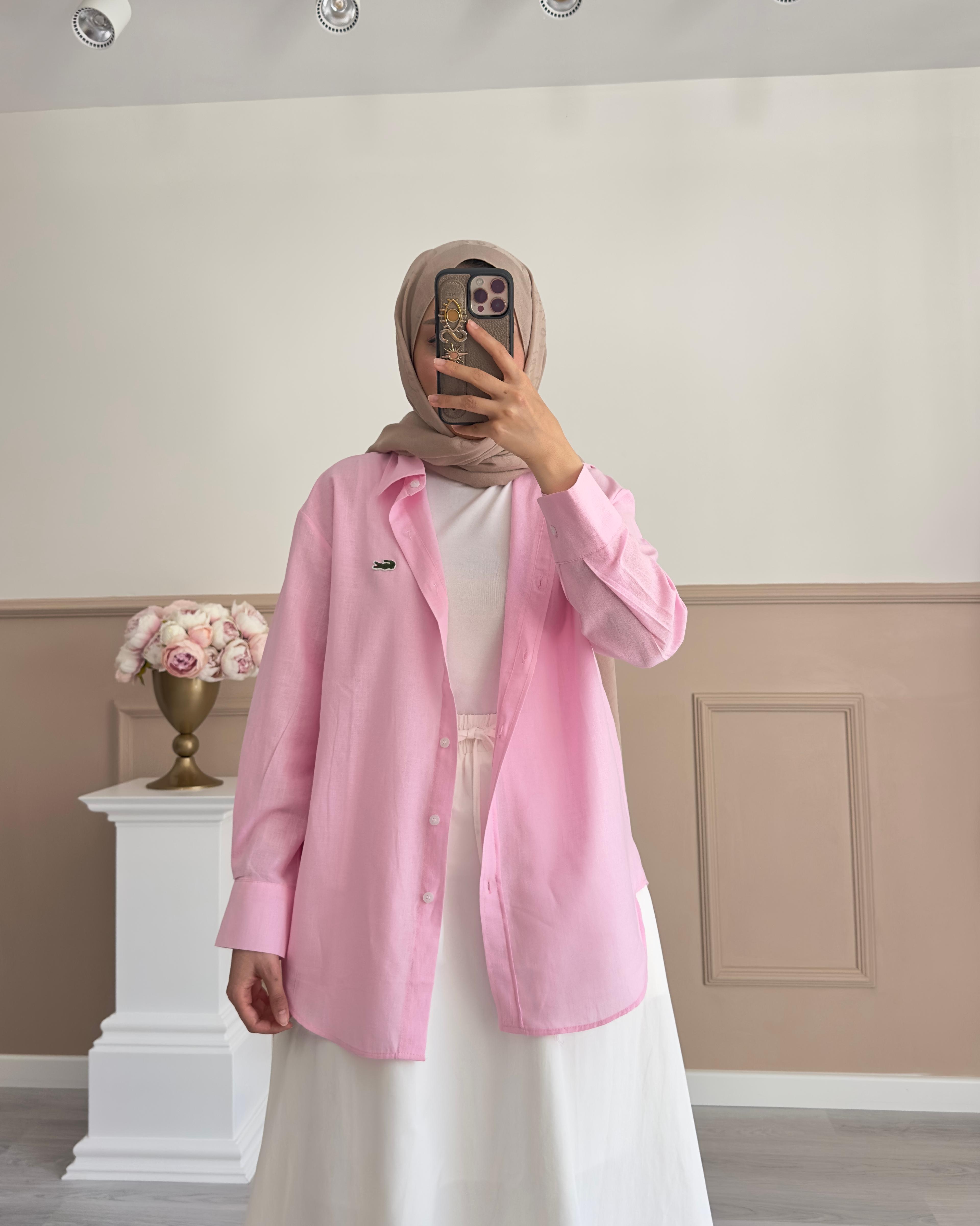 MARKA KETEN GÖMLEK-PEMBE
