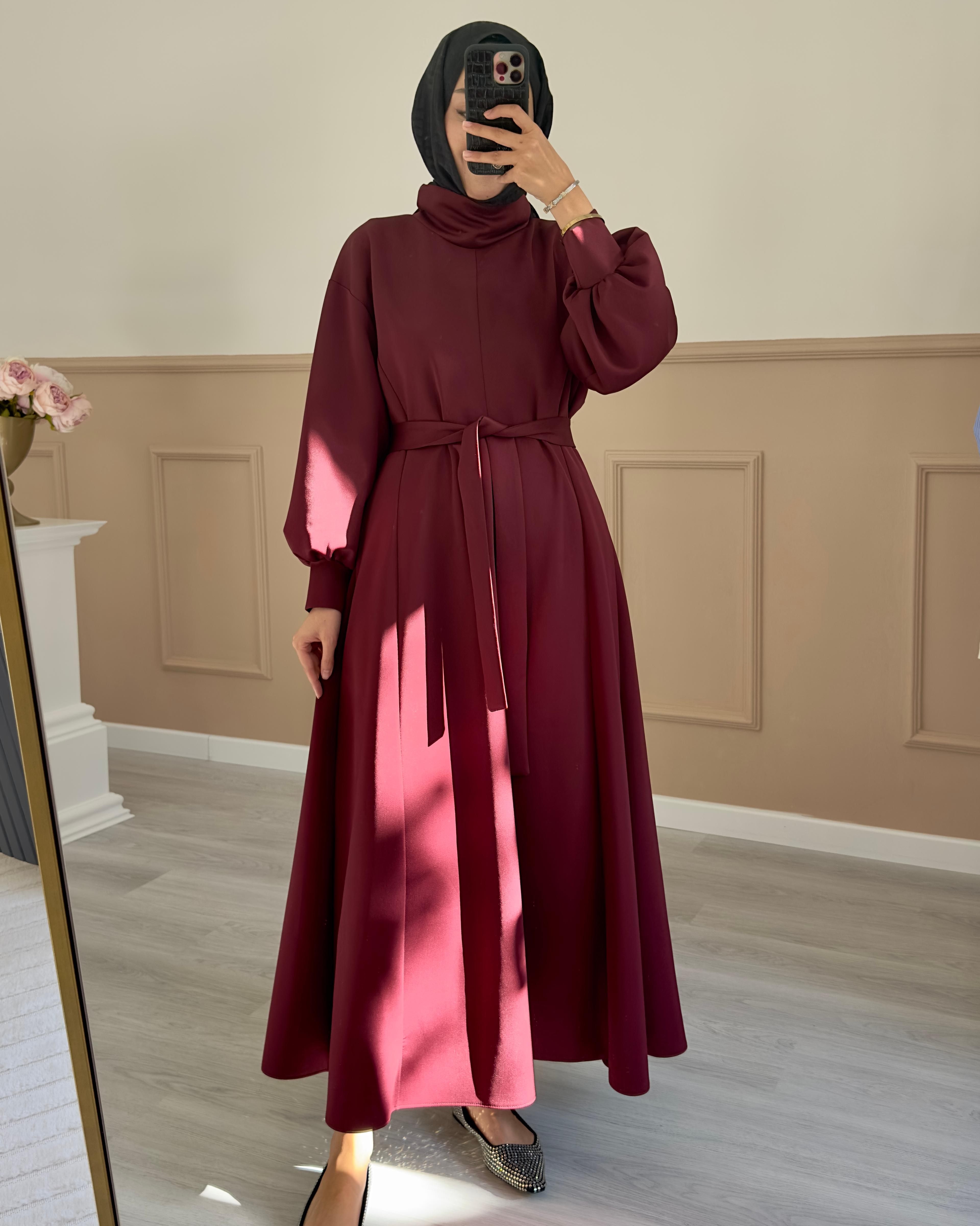 LADY ELBİSE-BORDO