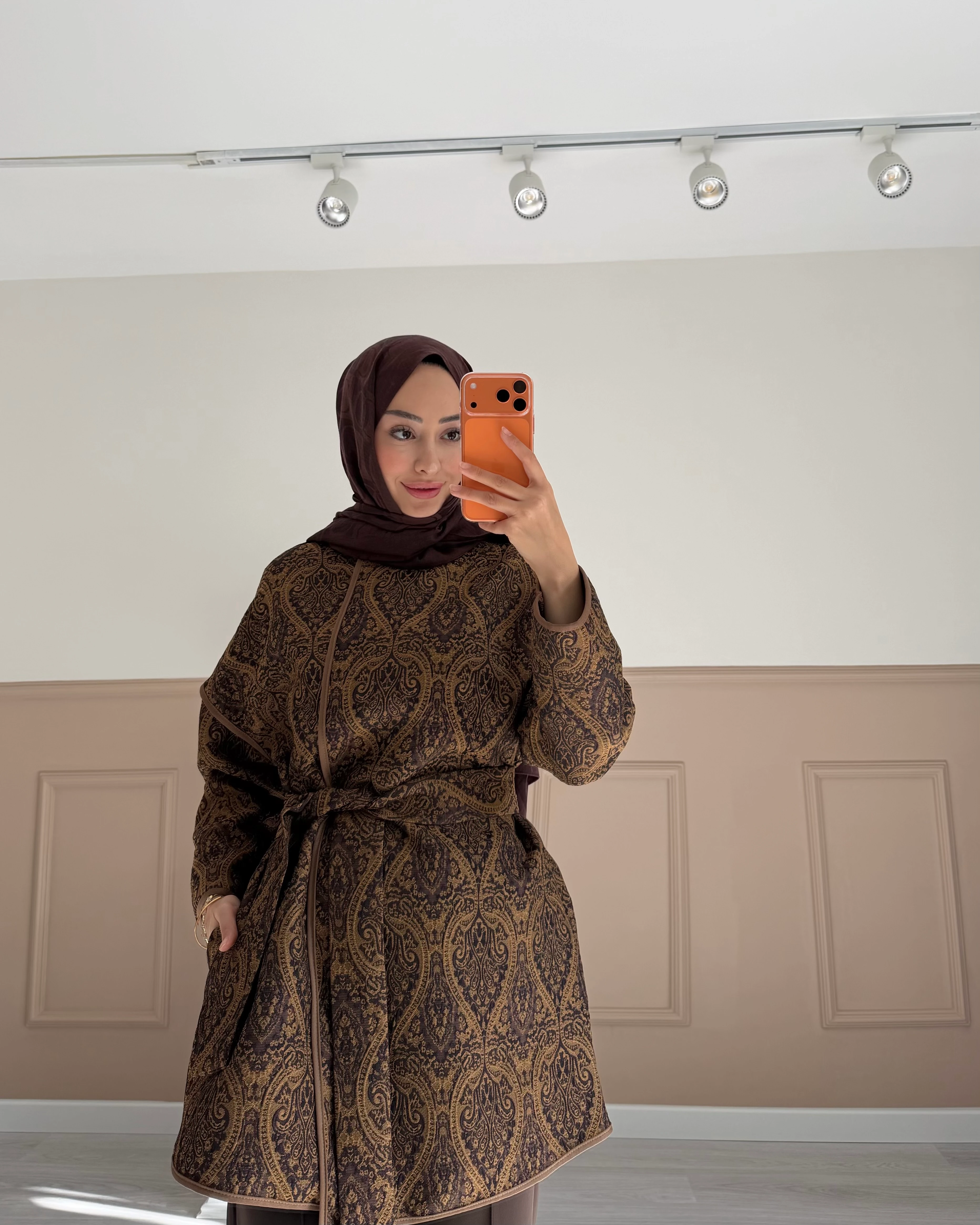 ETNİK DESEN CEKET KAHVE