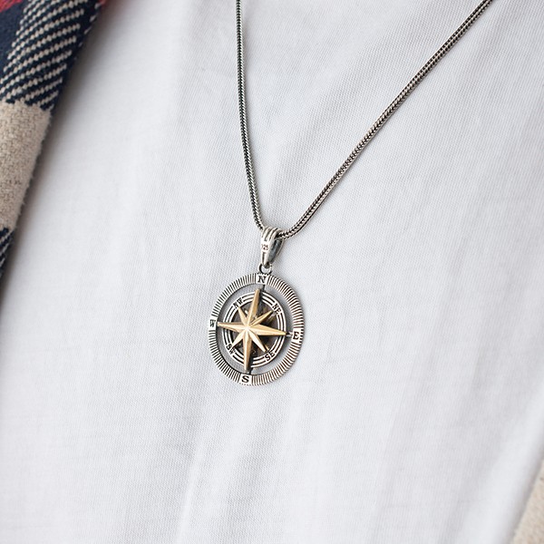 Double-Sided Compass Necklace