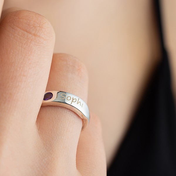 Personalized Birthstone Ring