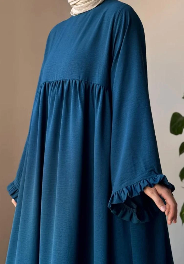 KOLLARI FIRFIRLI ELBİSE