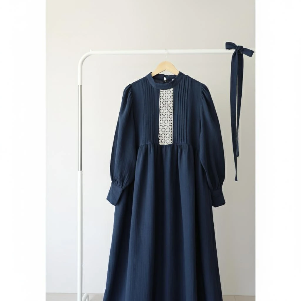 NAKIŞLI MÜSLİN ELBİSE 