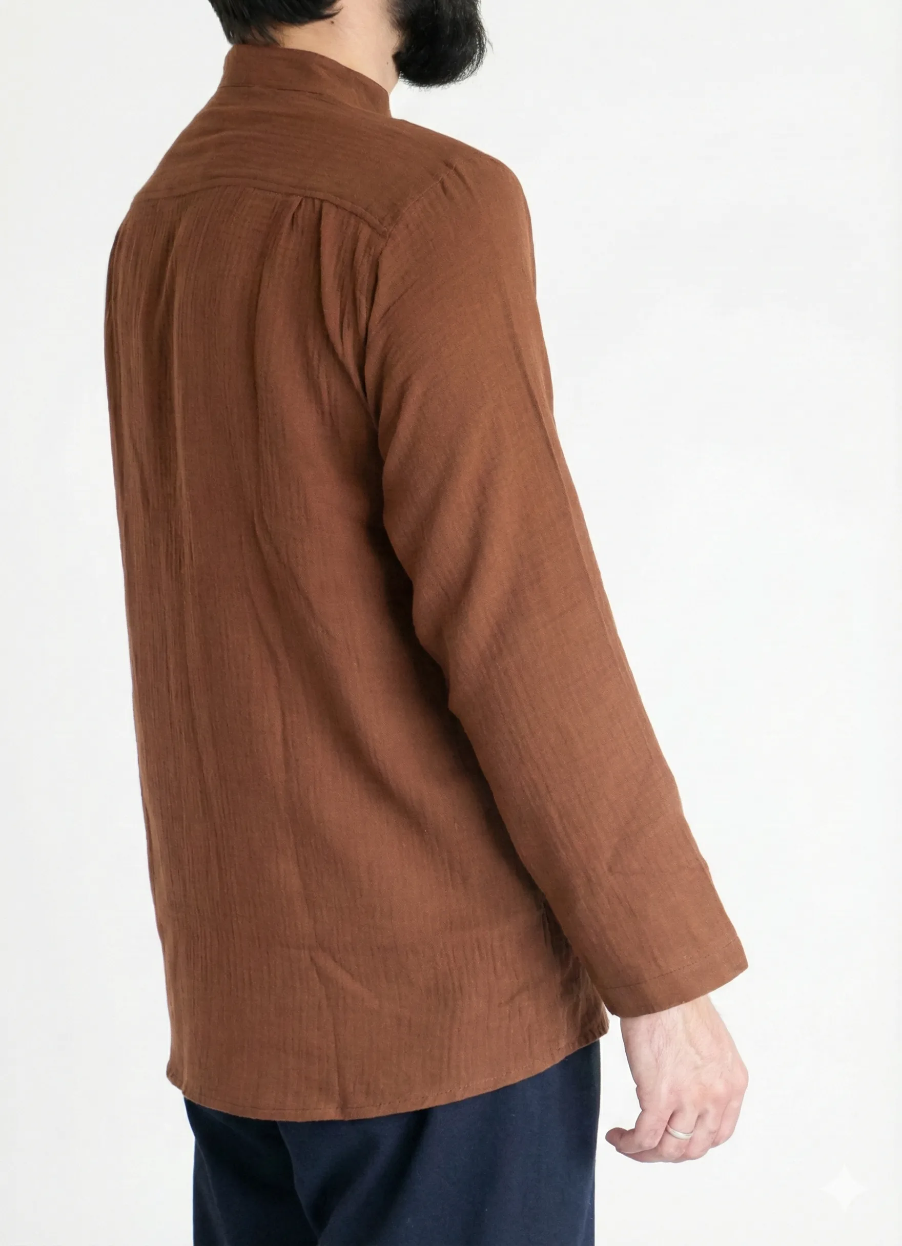 Sayha %100 Pamuk (Cotton) Kahverengi Gömlek